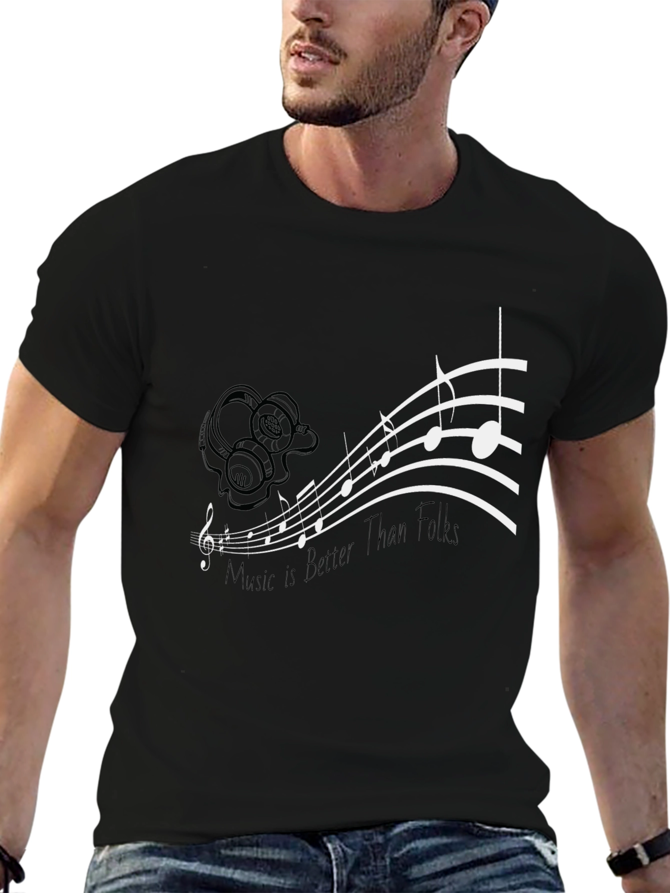 Music is Better Than Folks Graphic Tee