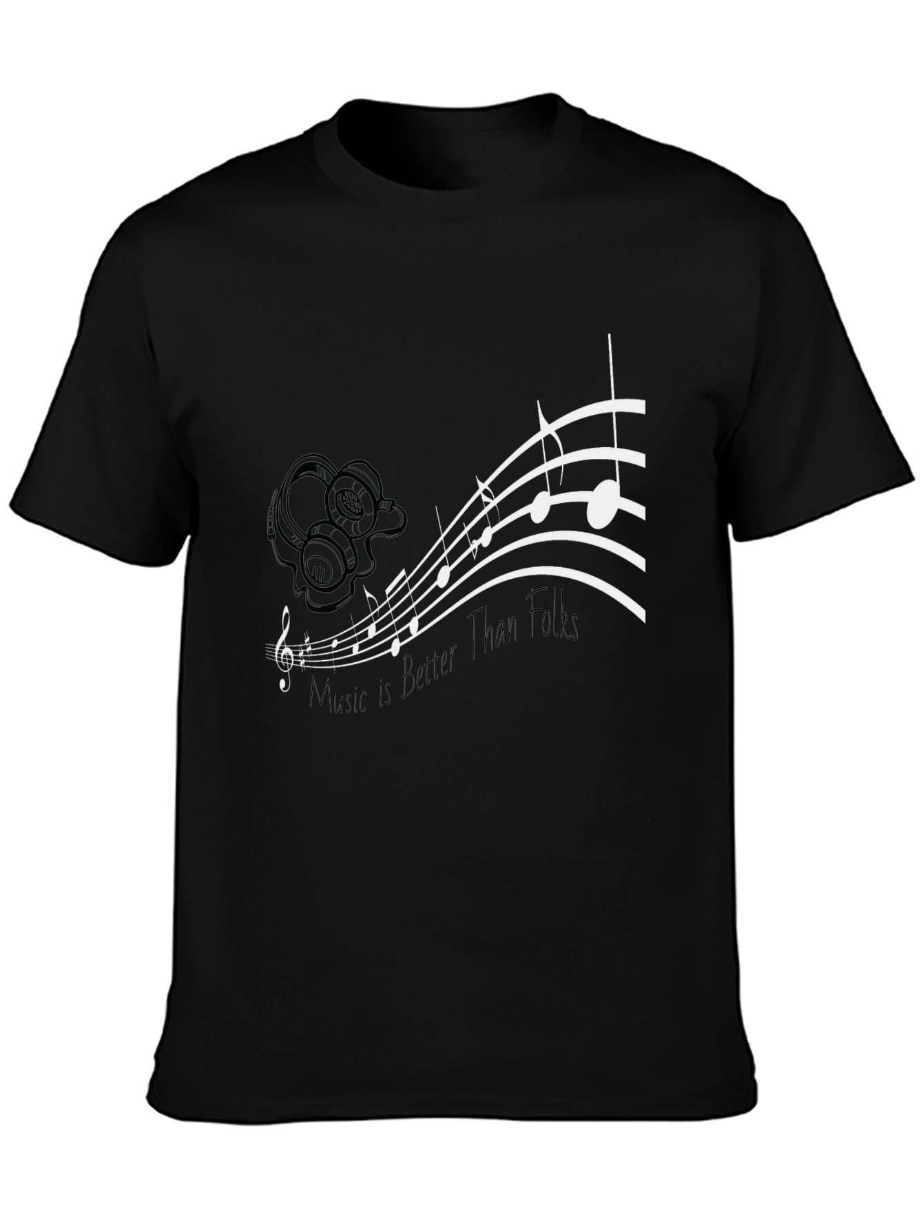 Music is Better Than Folks Graphic Tee