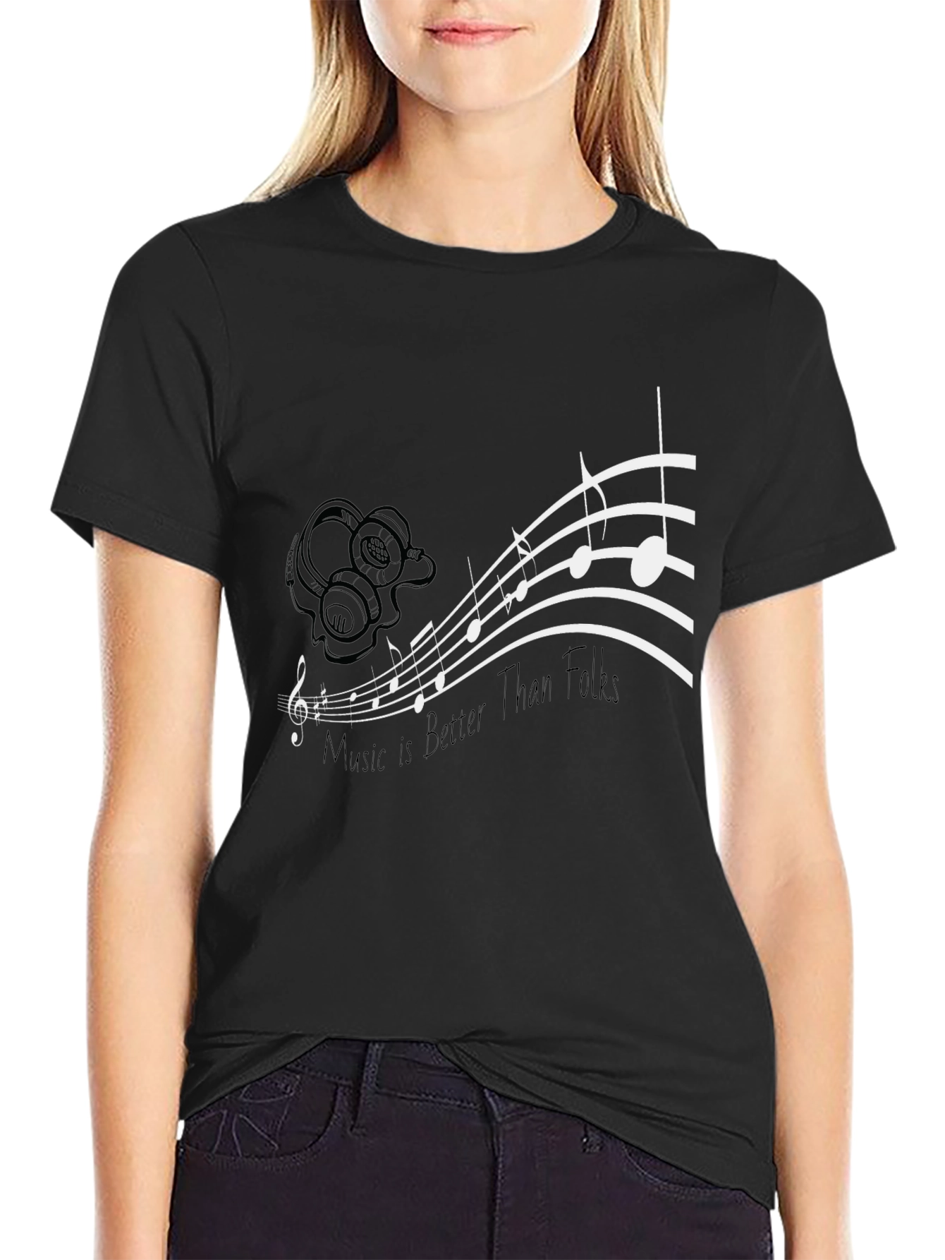 Music is Better Than Folks Graphic Tee