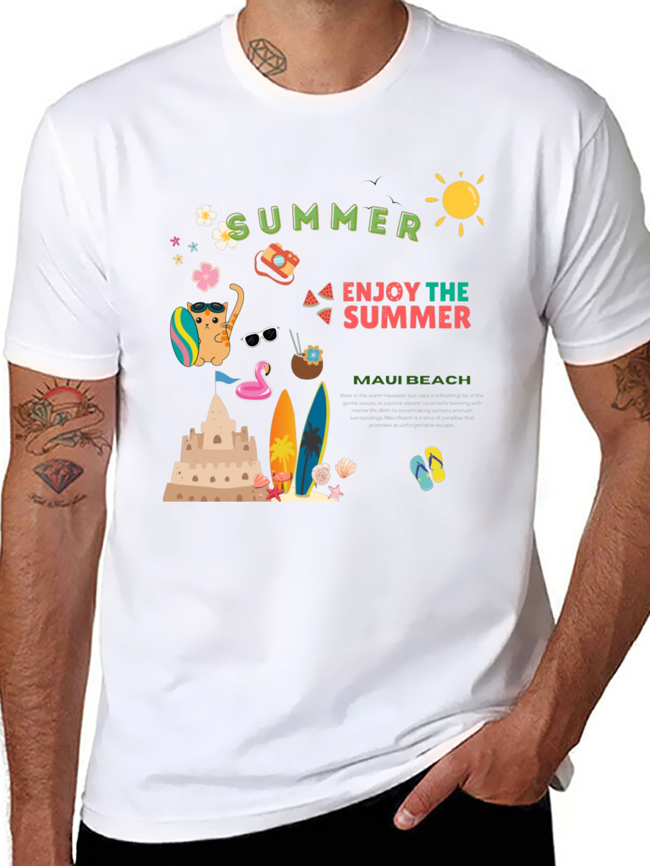 Summer Maui Beach Graphic T-Shirt