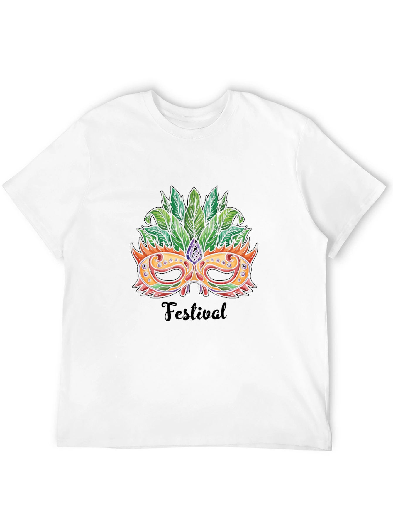 Festival Mask Graphic Tee - Stylish Unisex T-Shirt