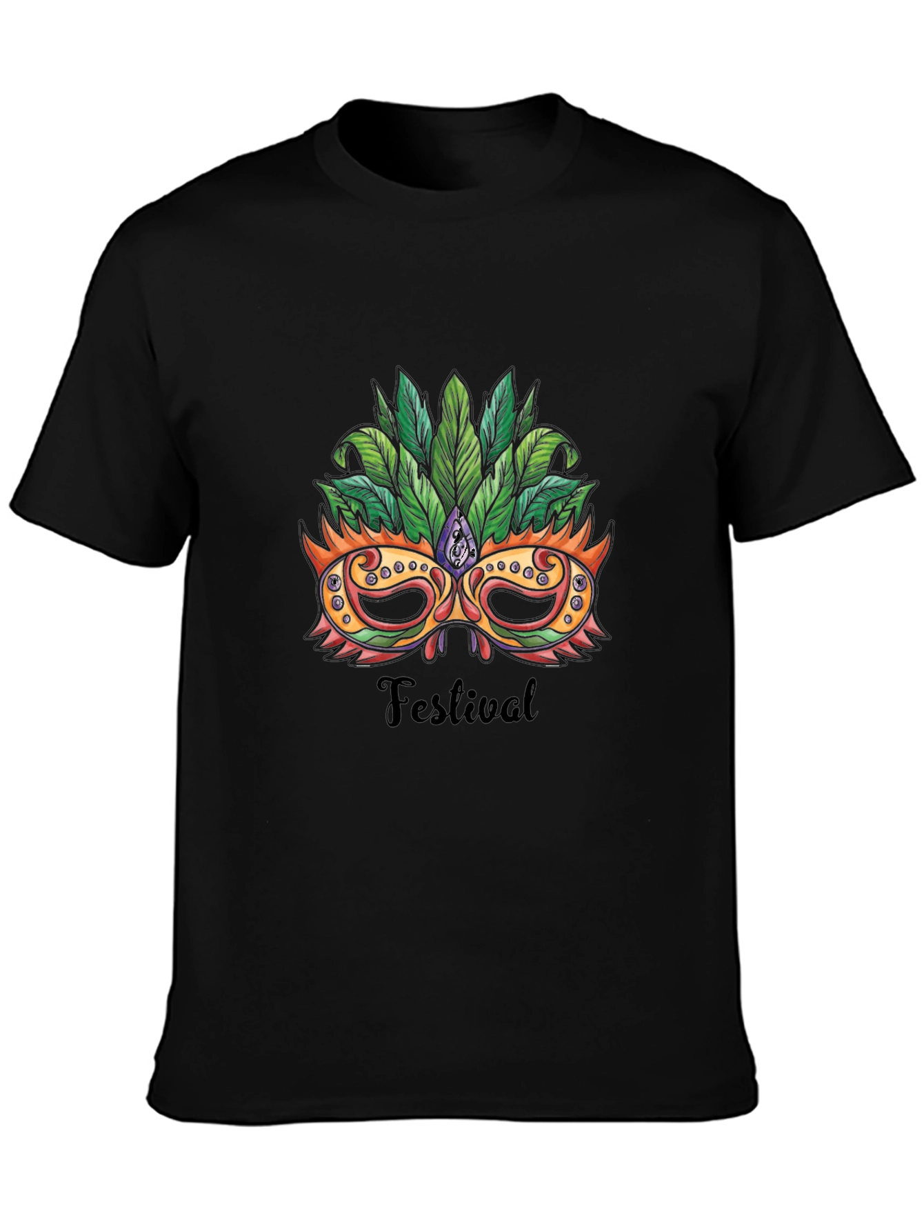 Festival Mask Graphic Tee - Stylish Unisex T-Shirt