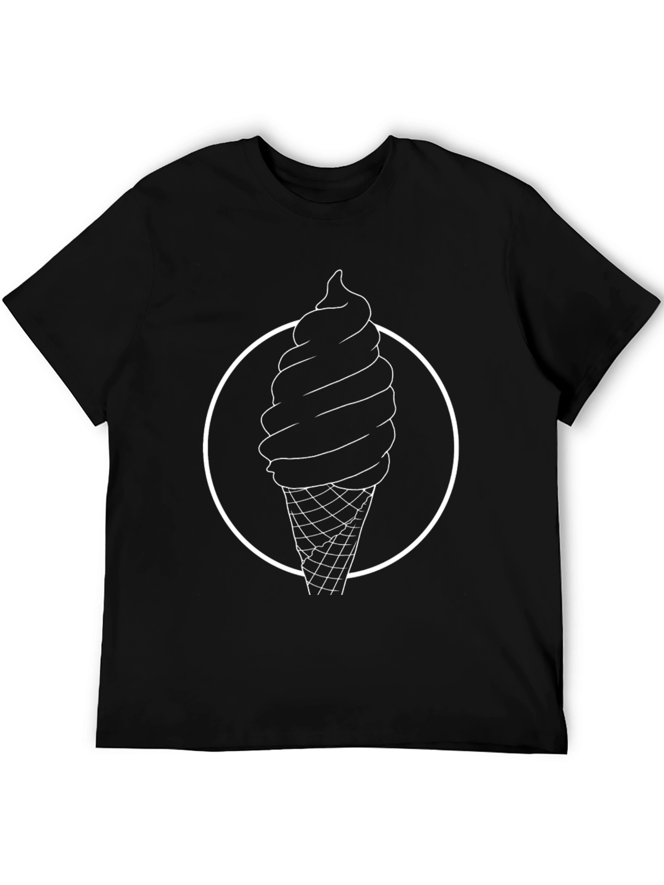 Ice Cream Graphic Tee - Casual Black T-Shirt