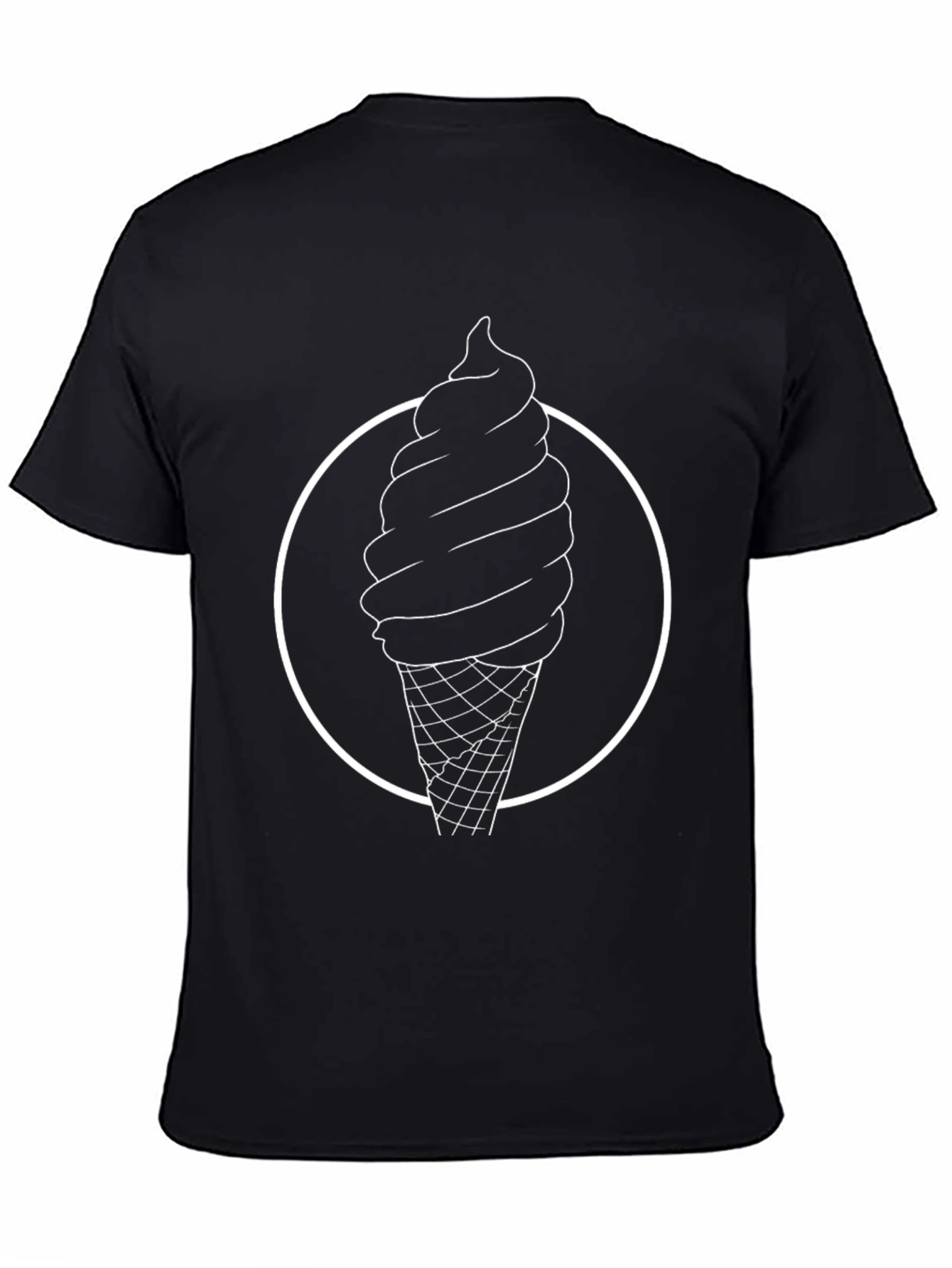 Ice Cream Graphic Tee - Casual Black T-Shirt