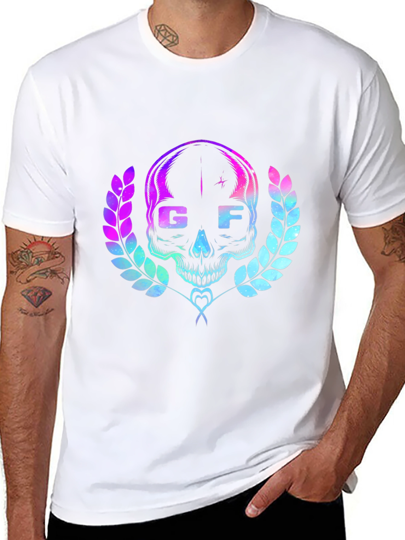 GF Skull Graphic Tee - Cool Retro Design