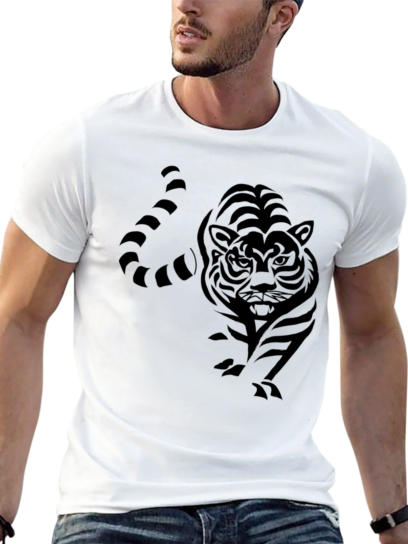 Black Tiger Graphic Tee - Mens Stylish T-Shirt