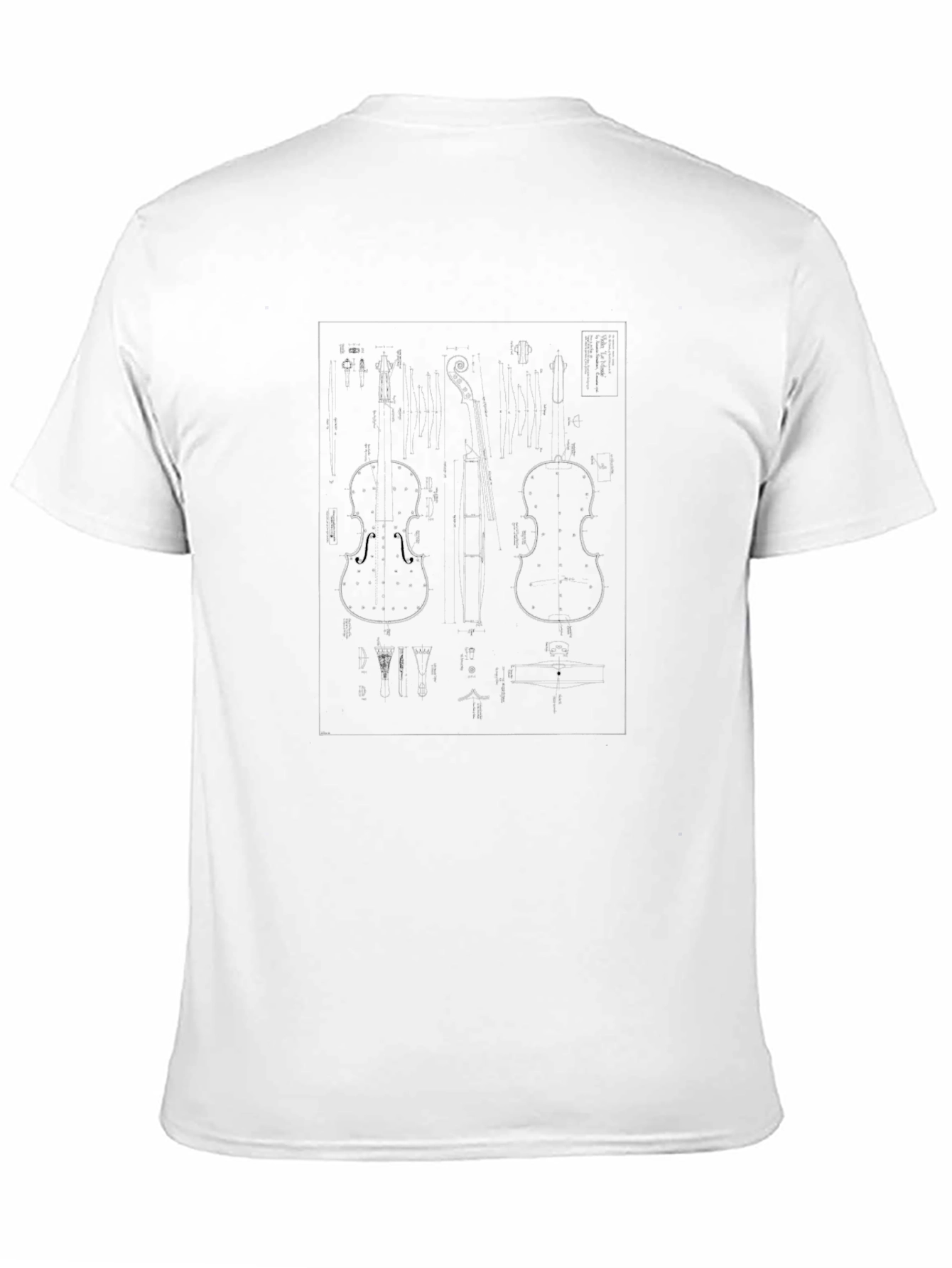 Violin Blueprint Graphic Tee - Black