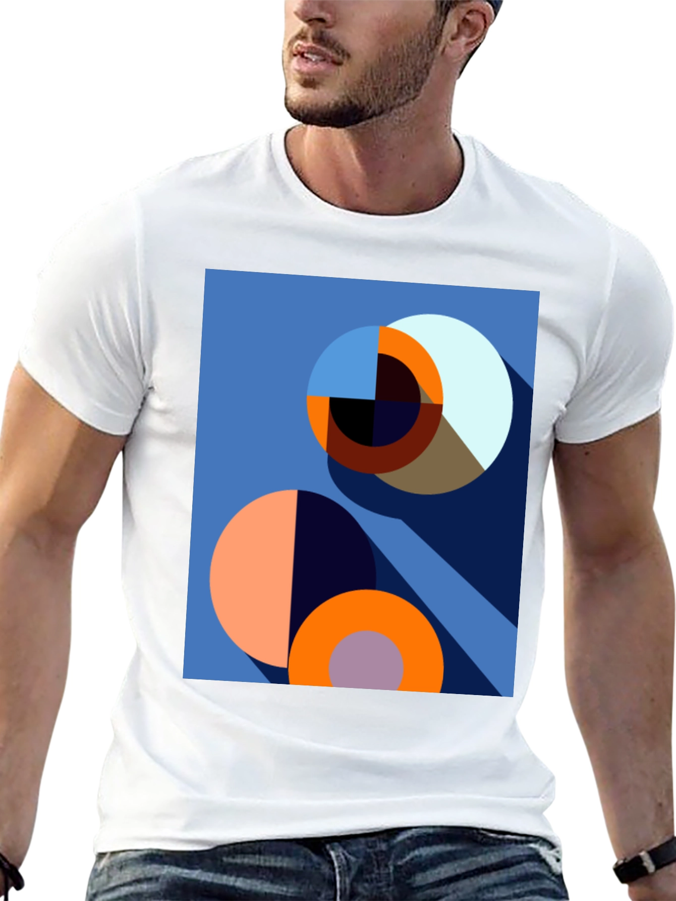 Abstract Geometric Circle Design T-Shirt