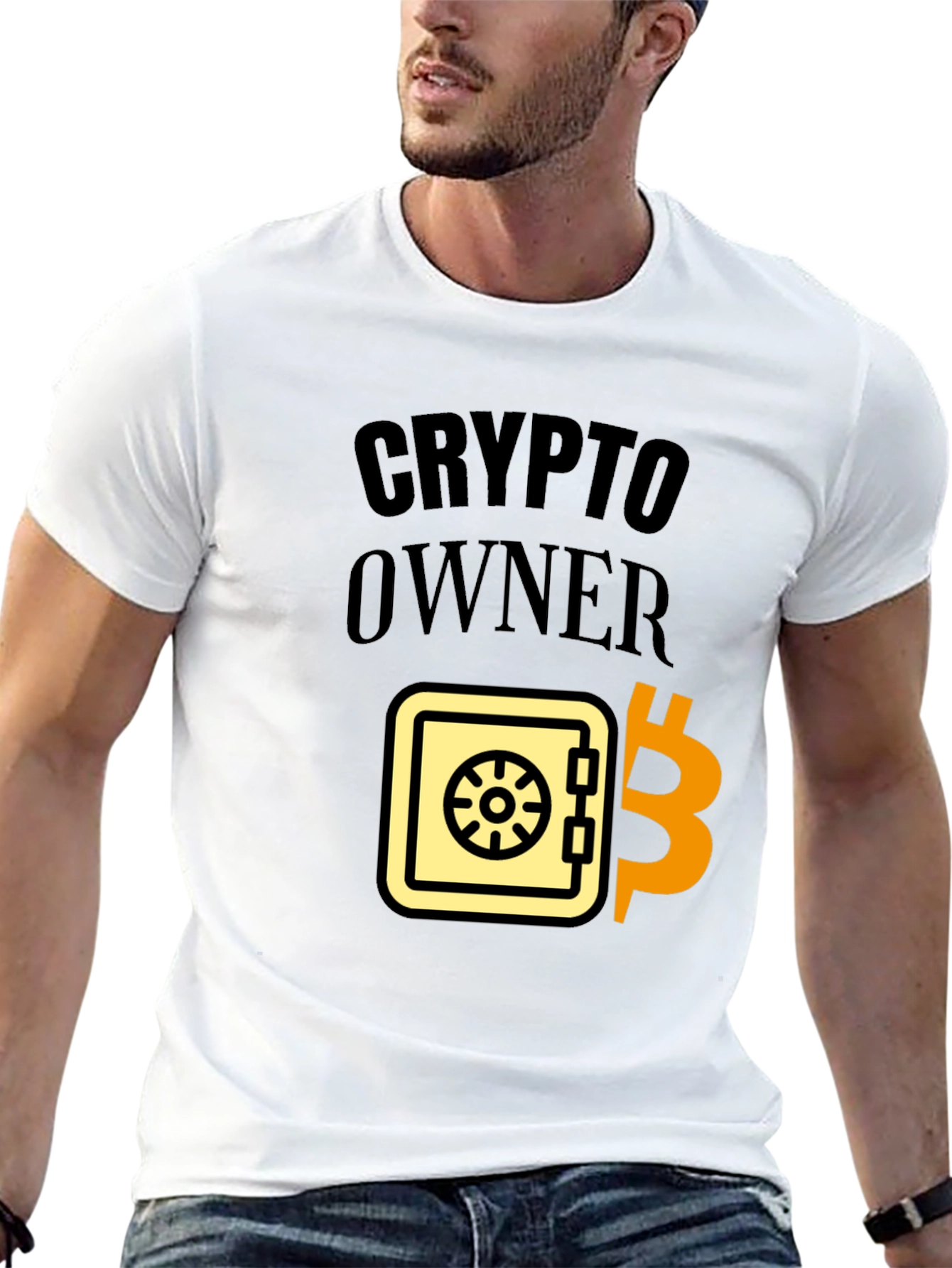 Crypto Owner Black T-Shirt Bitcoin Safe Design