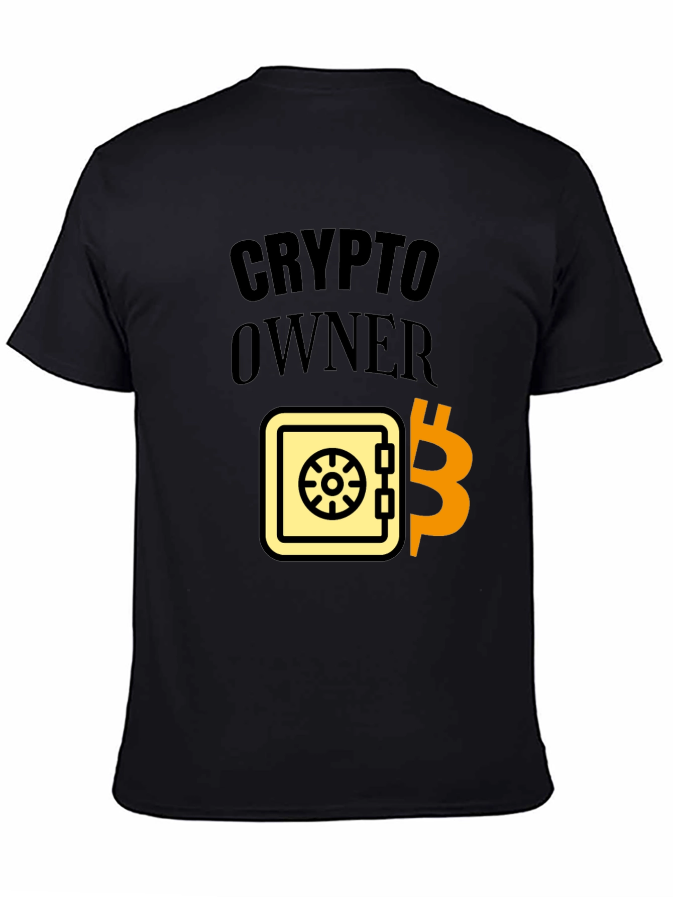 Crypto Owner Black T-Shirt Bitcoin Safe Design