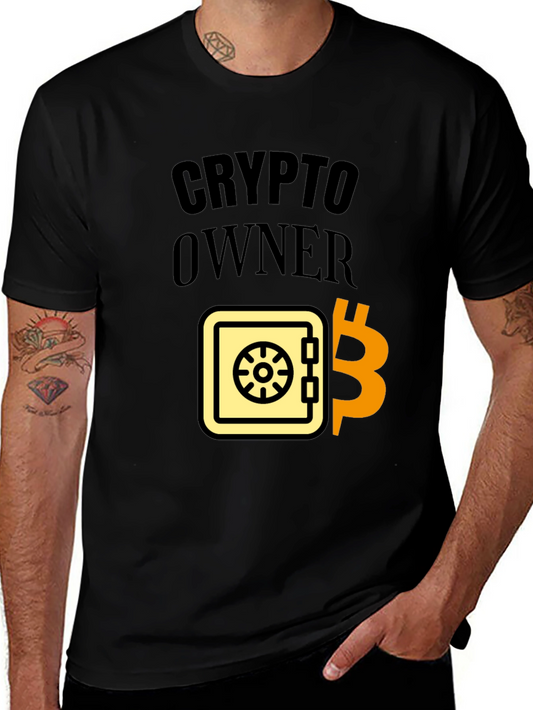 Crypto Owner Black T-Shirt Bitcoin Safe Design