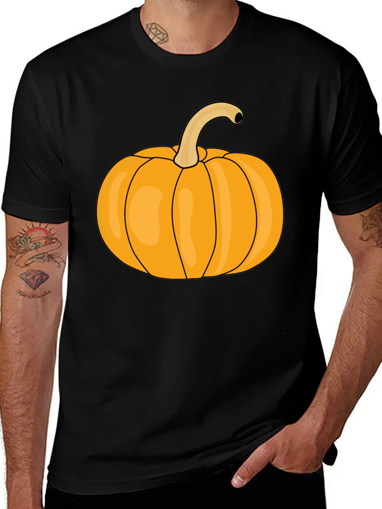 Pumpkin Graphic Black T-Shirt