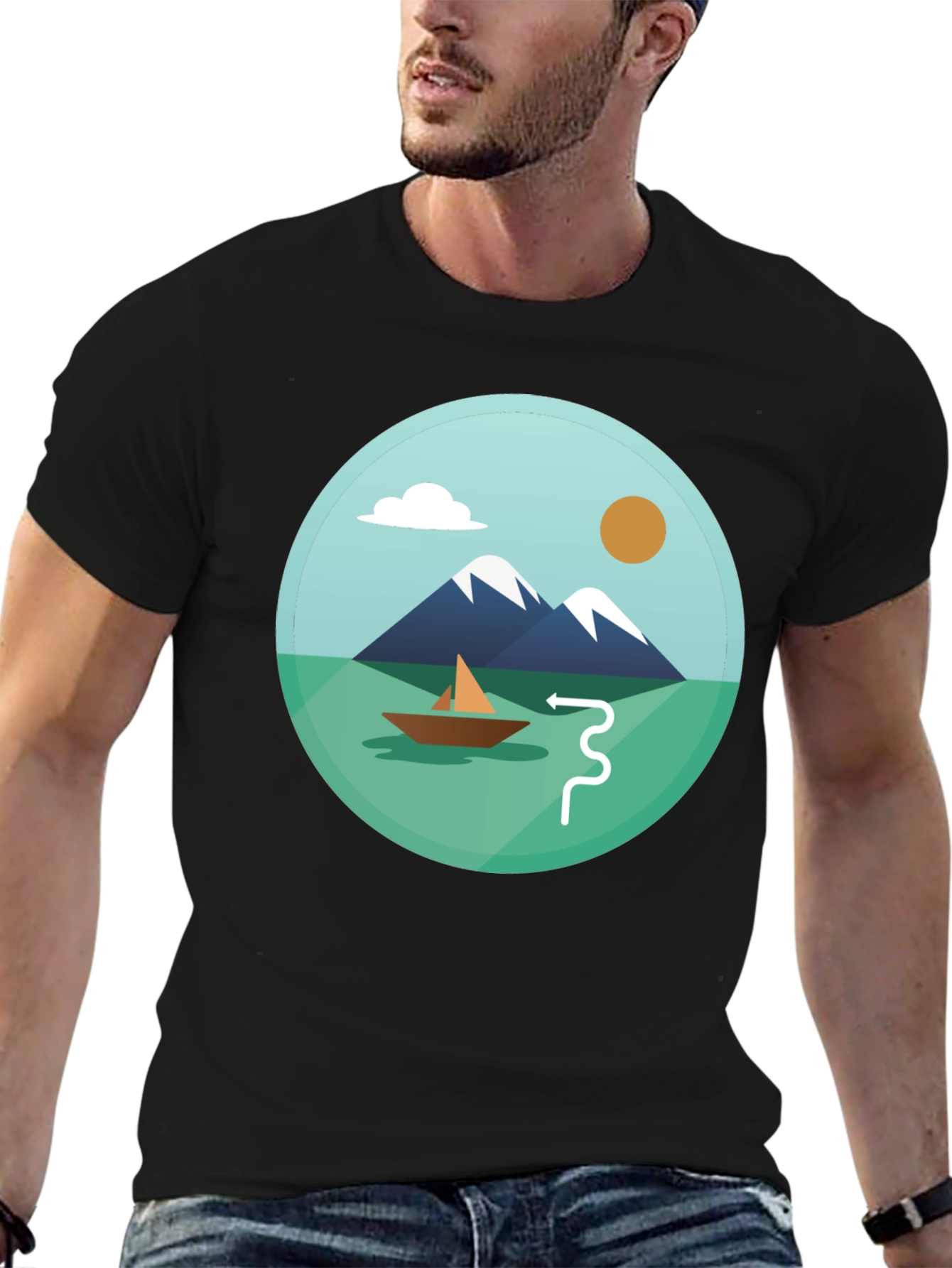 Mountain Scene Graphic Tee - Stylish Casual Comfort