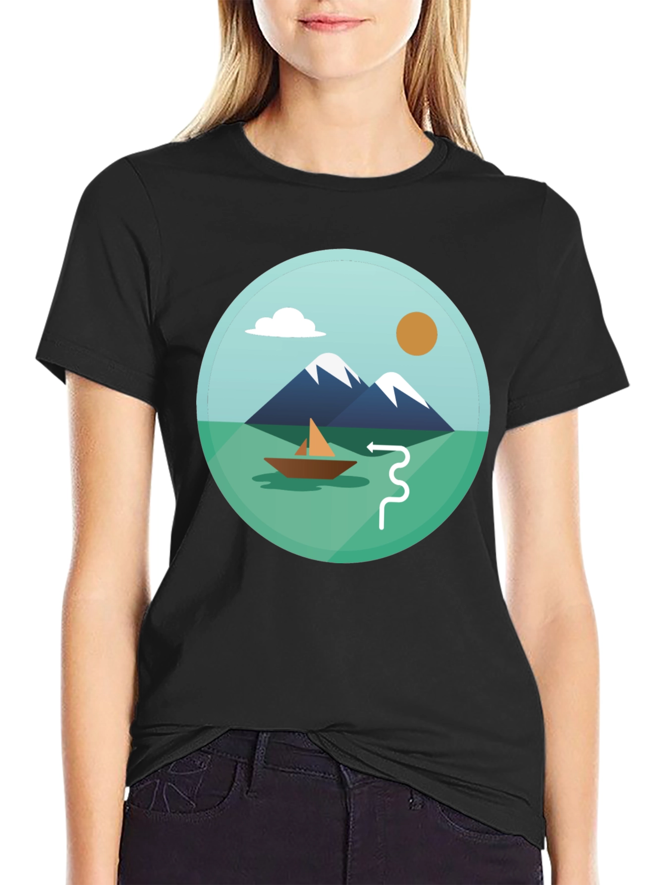 Mountain Scene Graphic Tee - Stylish Casual Comfort
