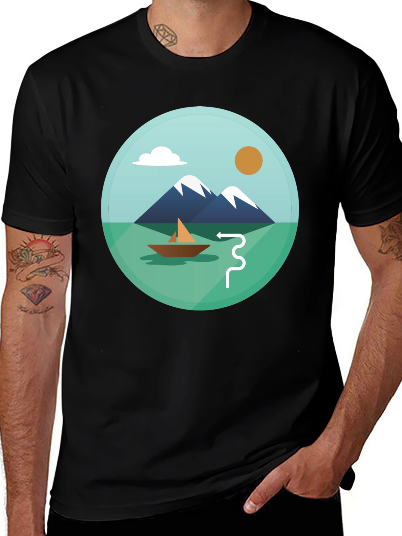 Mountain Scene Graphic Tee - Stylish Casual Comfort
