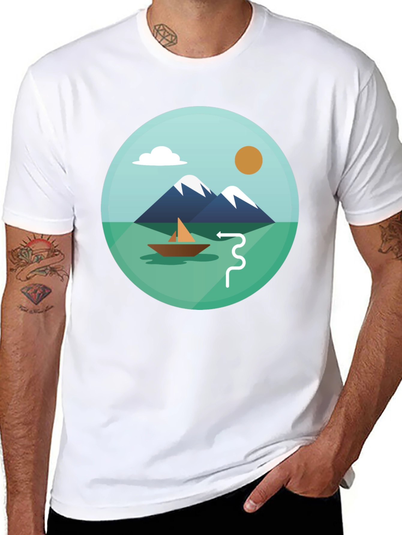 Mountain Scene Graphic Tee - Stylish Casual Comfort
