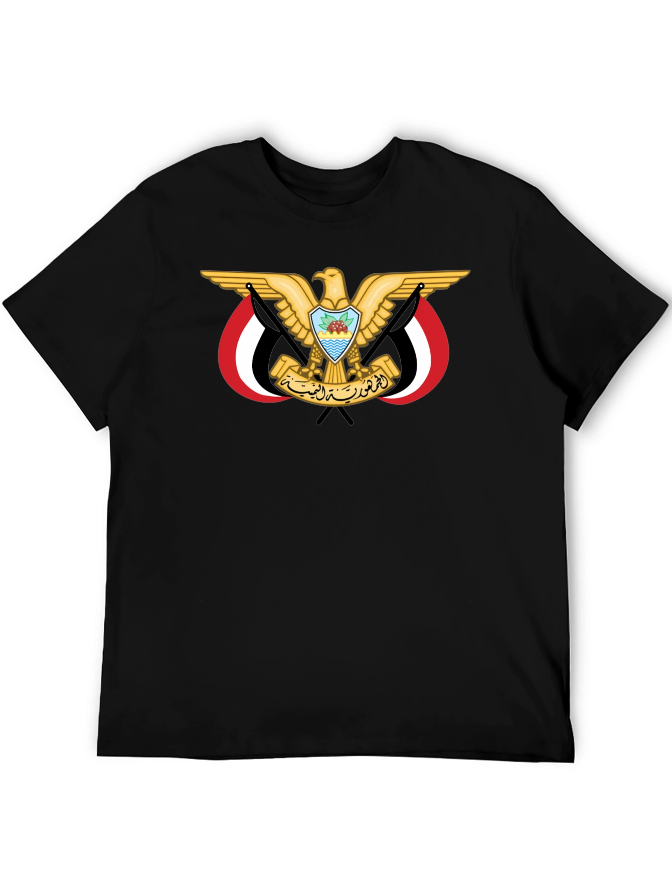 Yemen Eagle Emblem T-Shirt - Black Cotton Tee