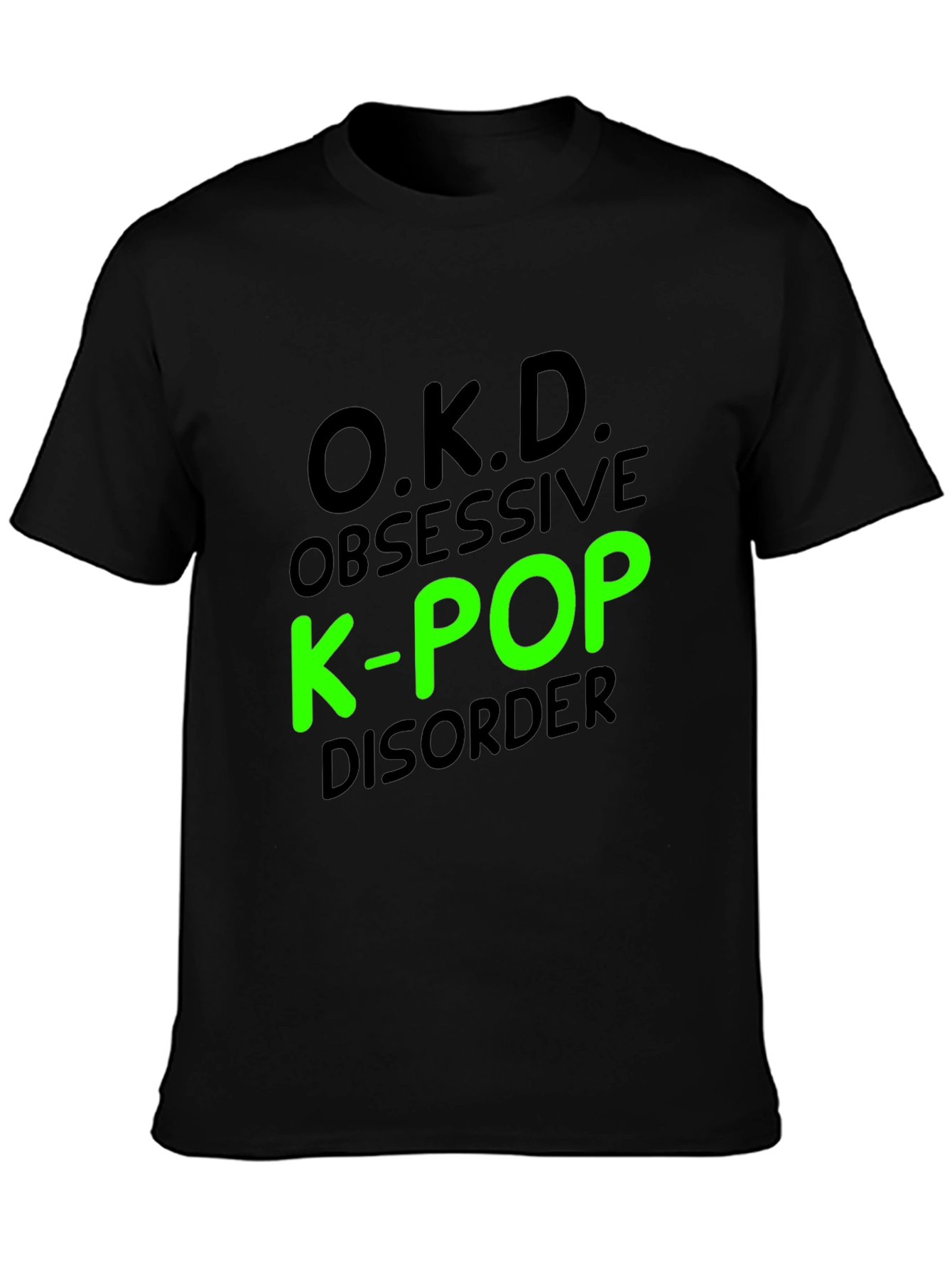 O.K.D. Obsessive K-Pop Disorder Black T-Shirt
