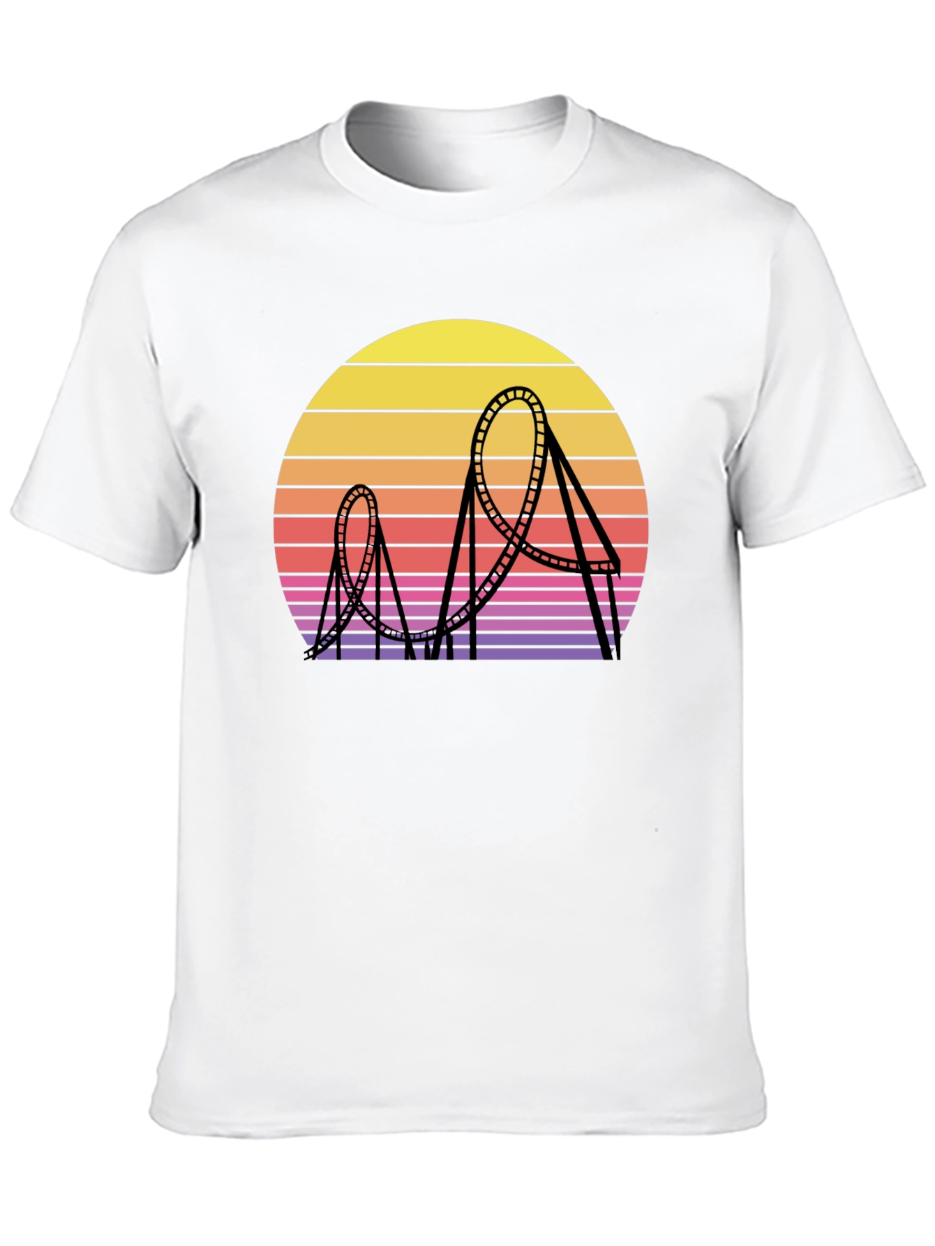 Retro Roller Coaster Sunset Graphic Tee