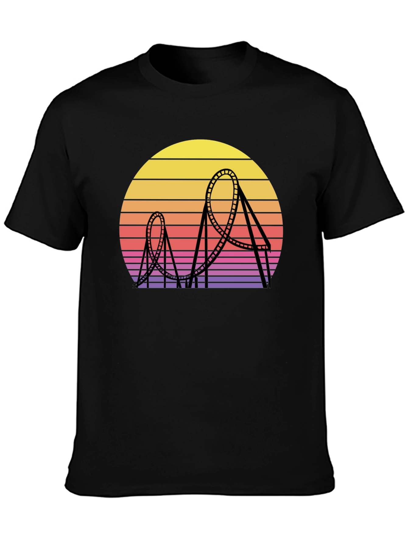 Retro Roller Coaster Sunset Graphic Tee