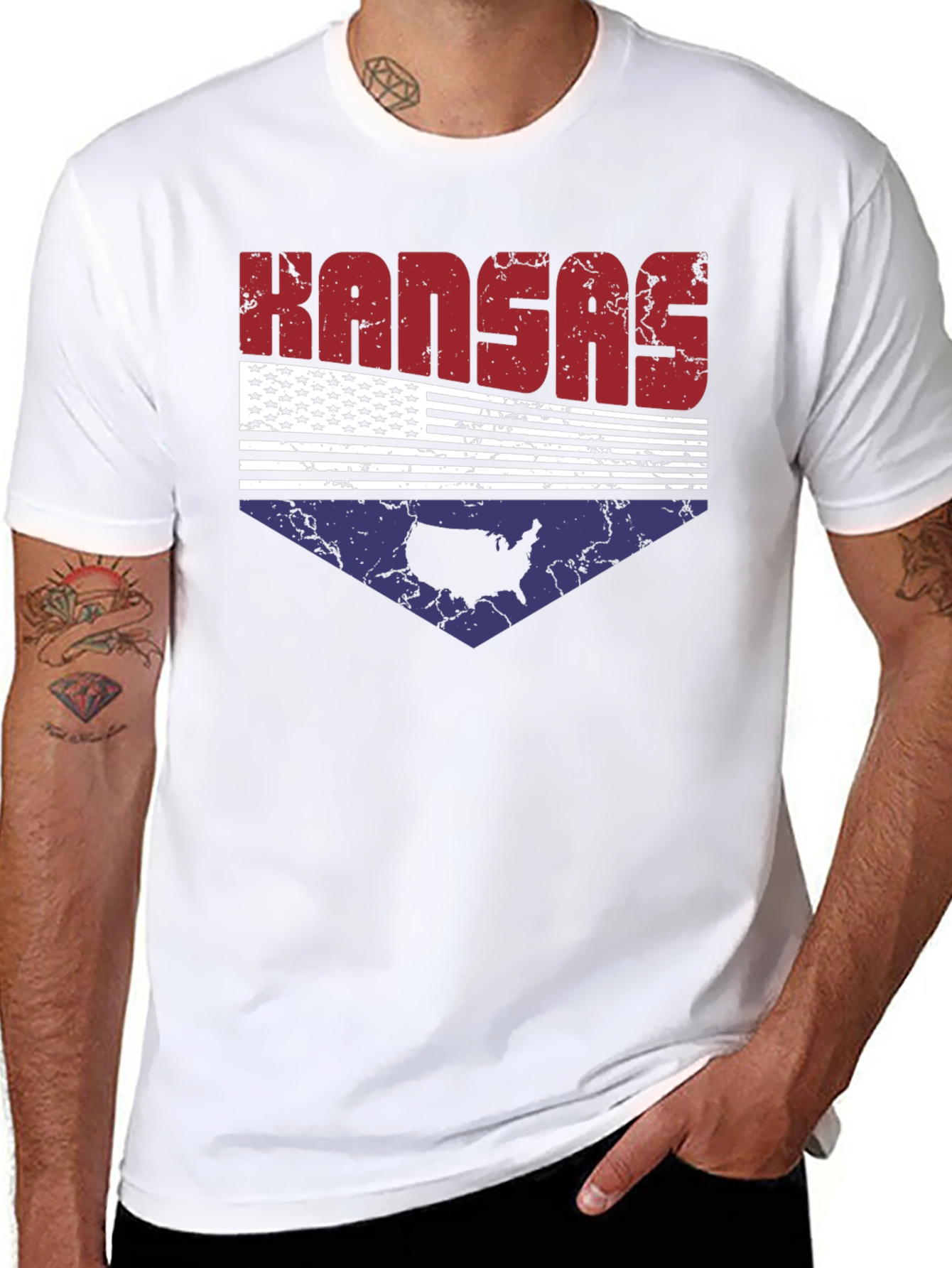 Kansas USA Flag Graphic Tee