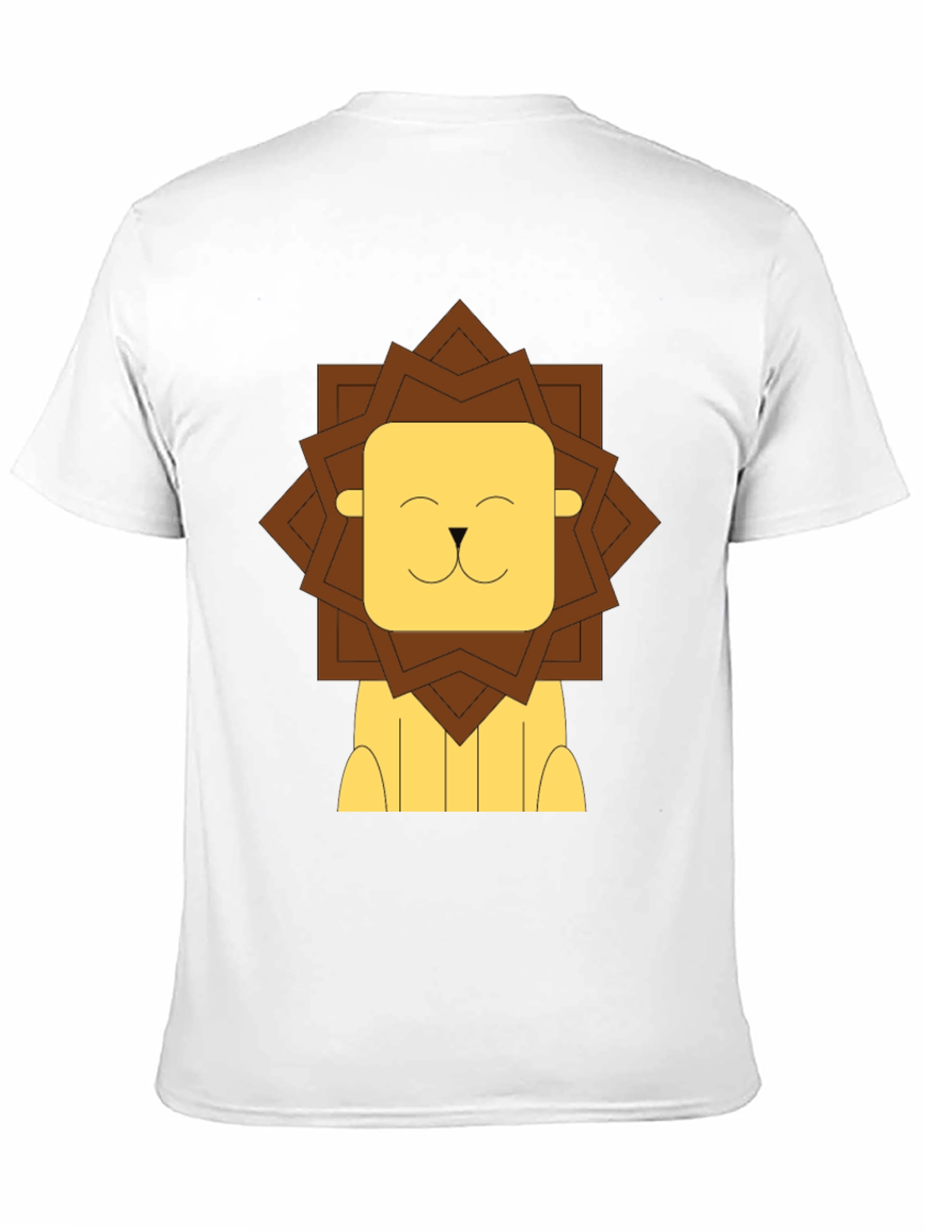 Cartoon Lion Graphic Tee - Black Cotton T-Shirt