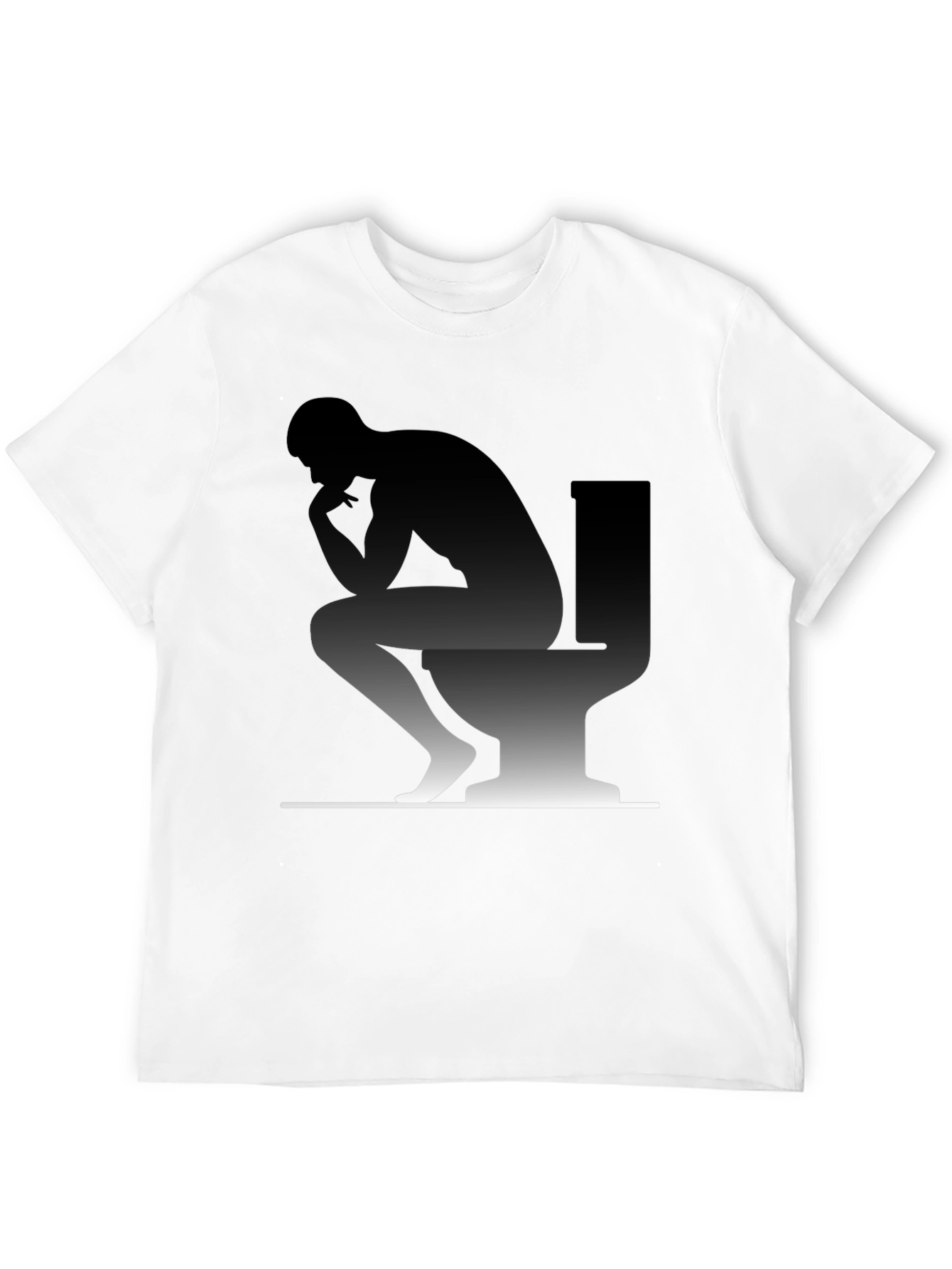 Thinking Man on Toilet Graphic T-Shirt