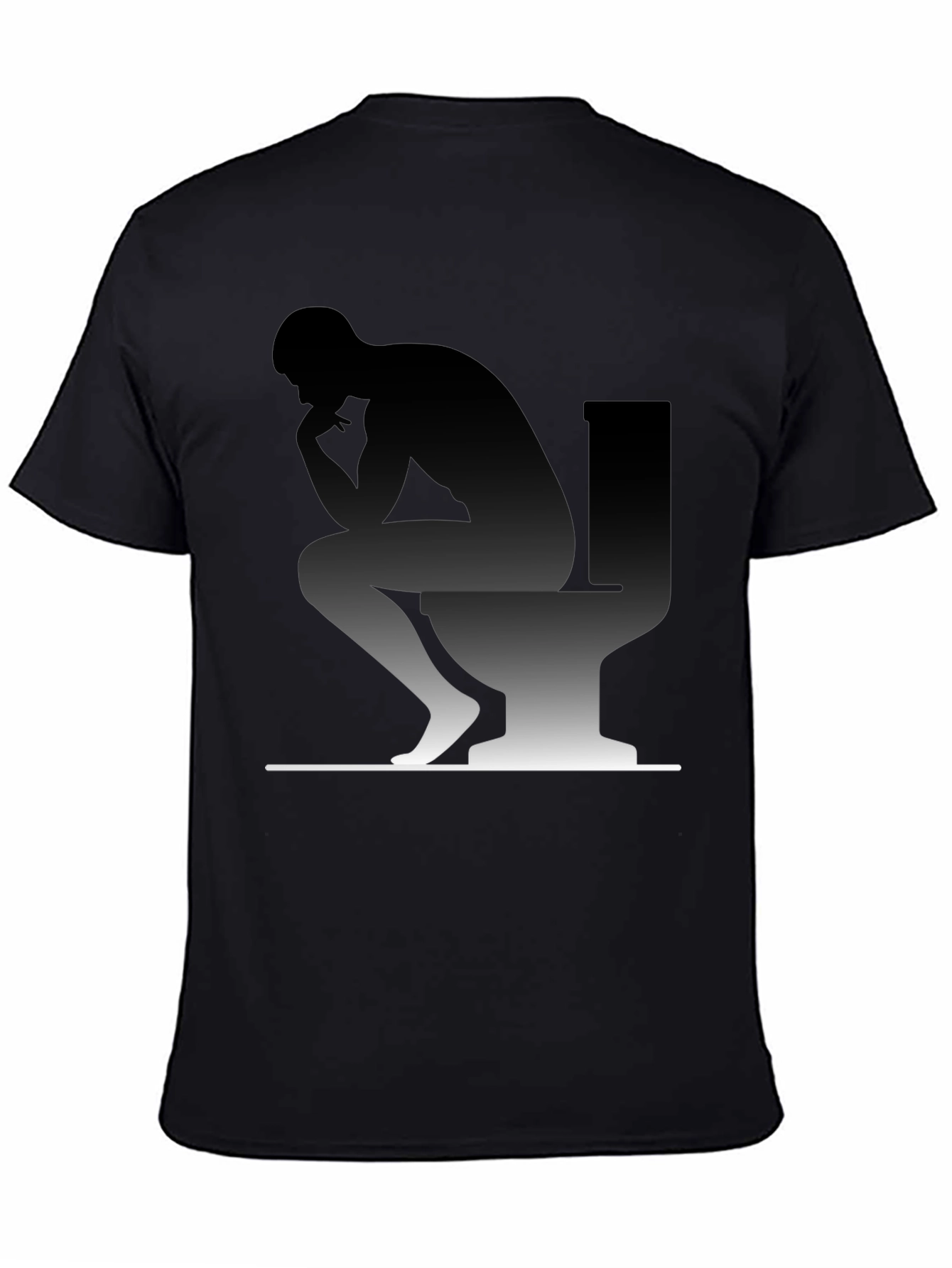 Thinking Man on Toilet Graphic T-Shirt