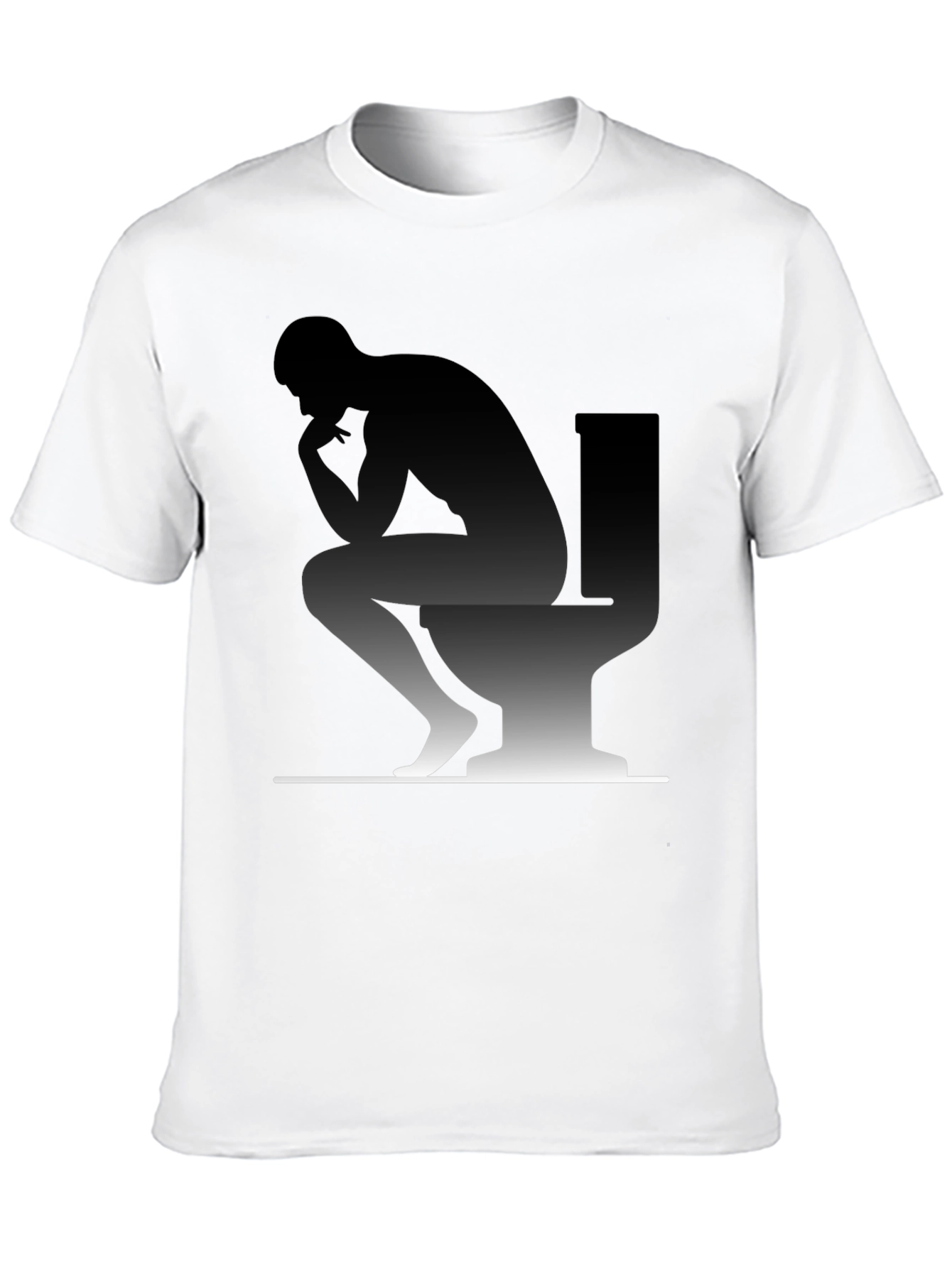 Thinking Man on Toilet Graphic T-Shirt
