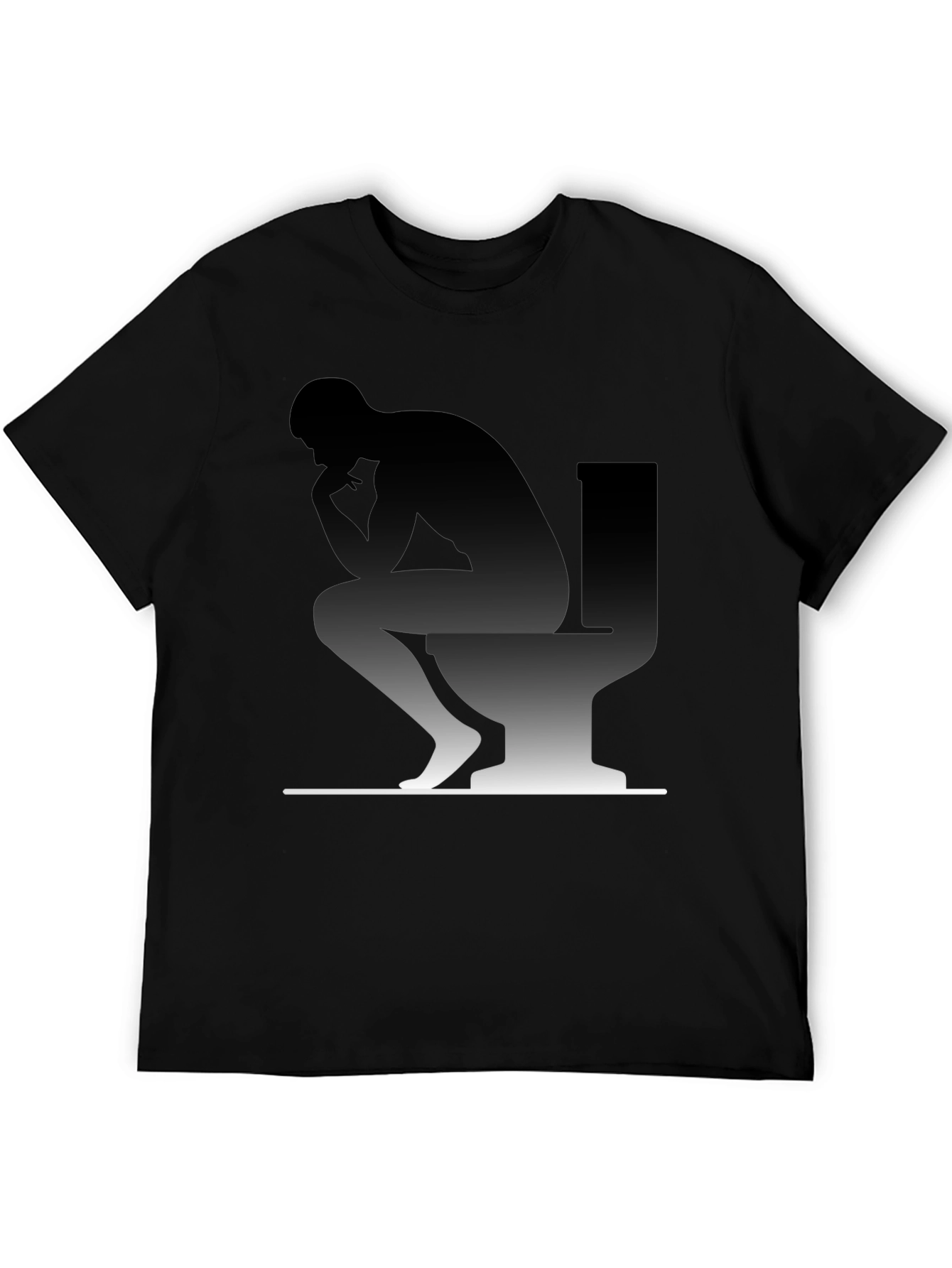 Thinking Man on Toilet Graphic T-Shirt