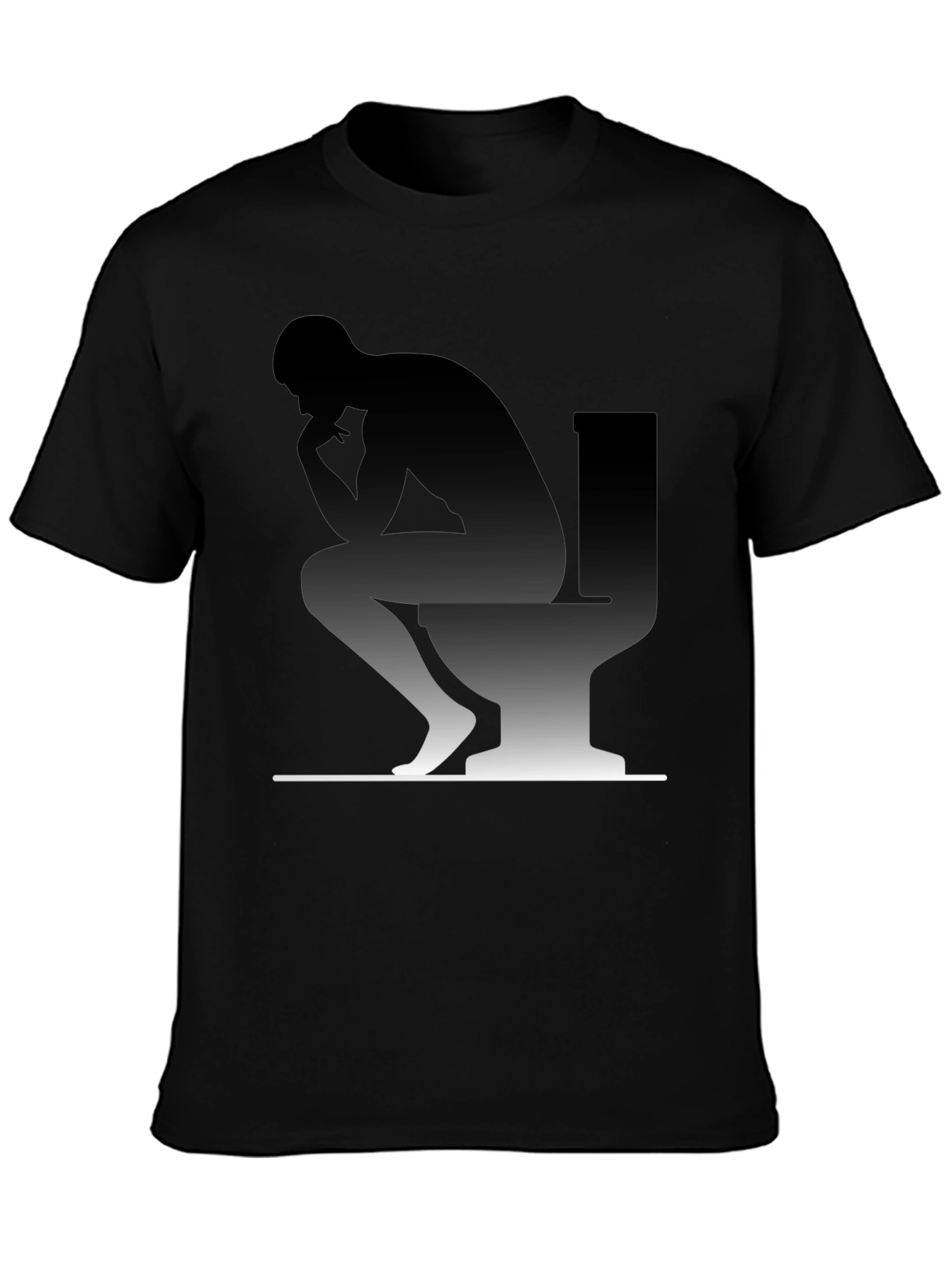 Thinking Man on Toilet Graphic T-Shirt
