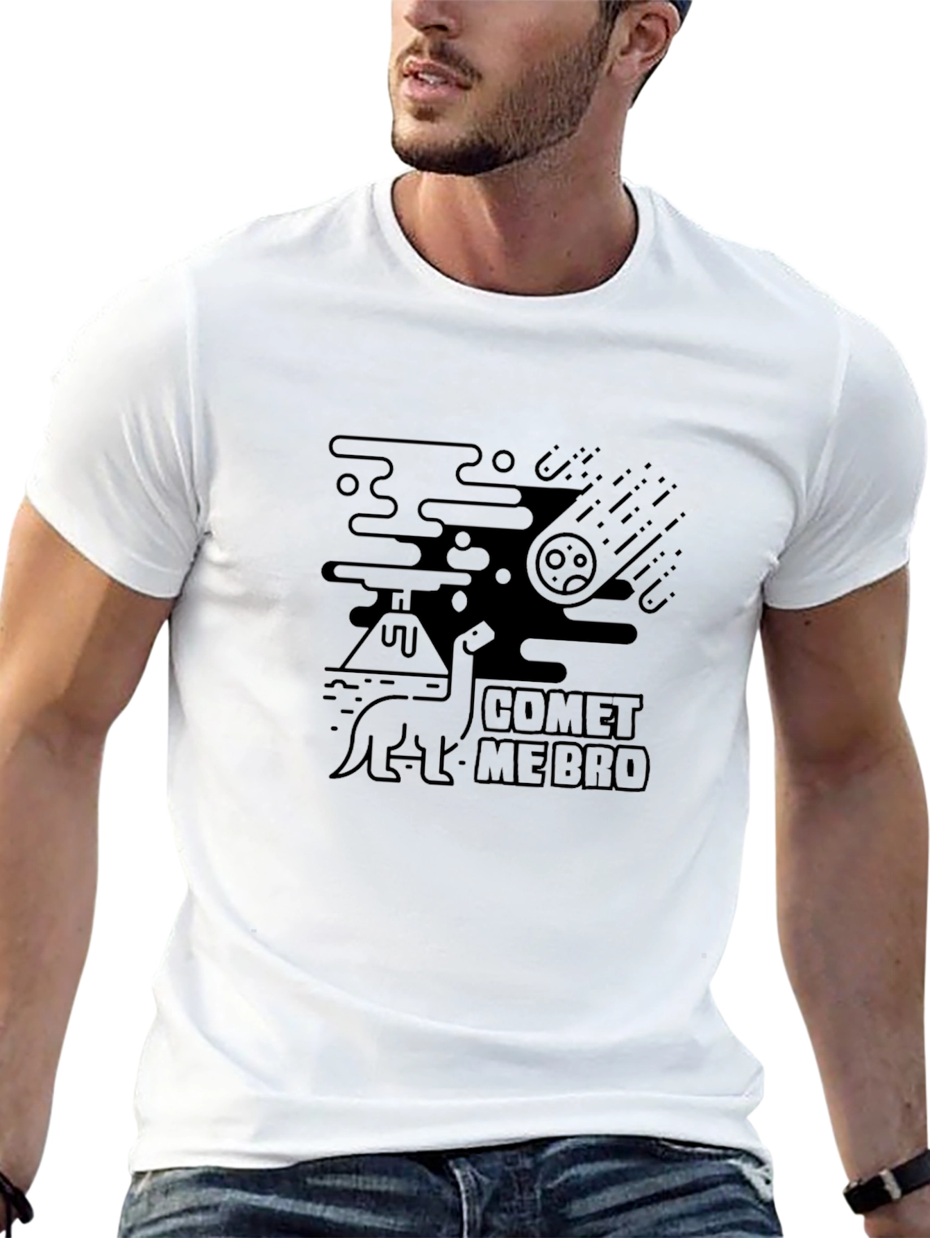 Comet Me Bro Black Graphic T-Shirt