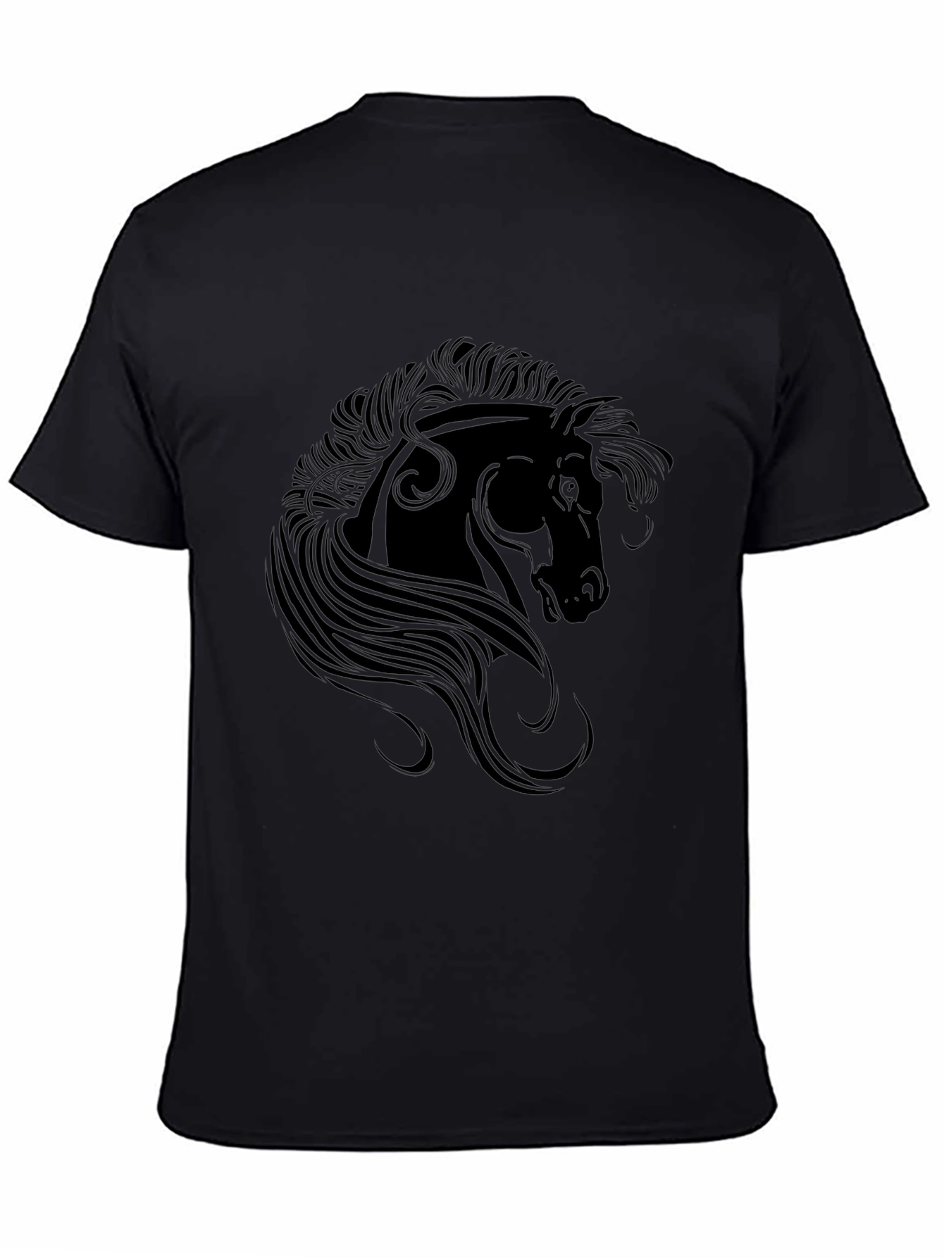 Black Horse Graphic Tee - Stylish Mens T-Shirt