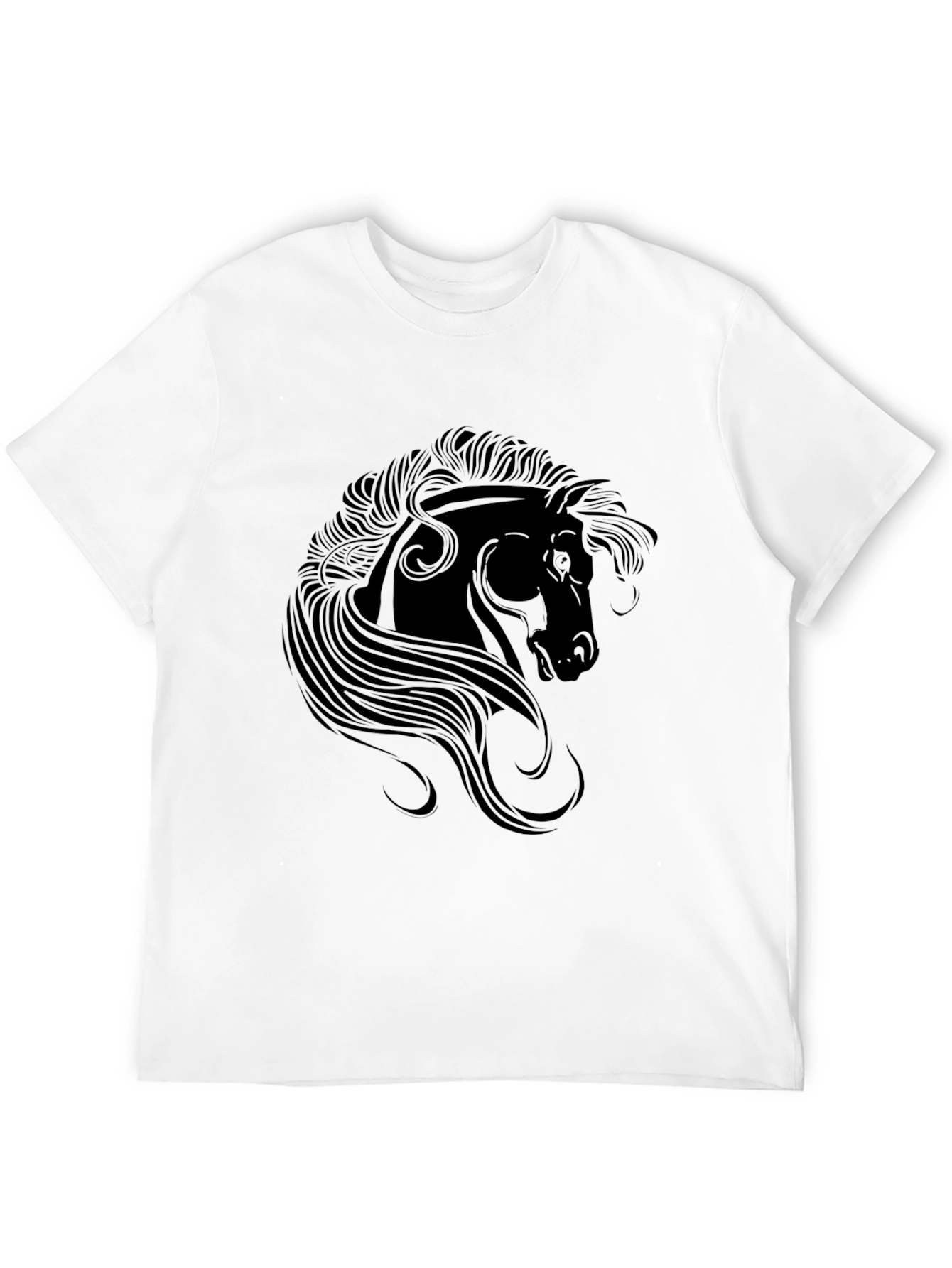 Black Horse Graphic Tee - Stylish Mens T-Shirt