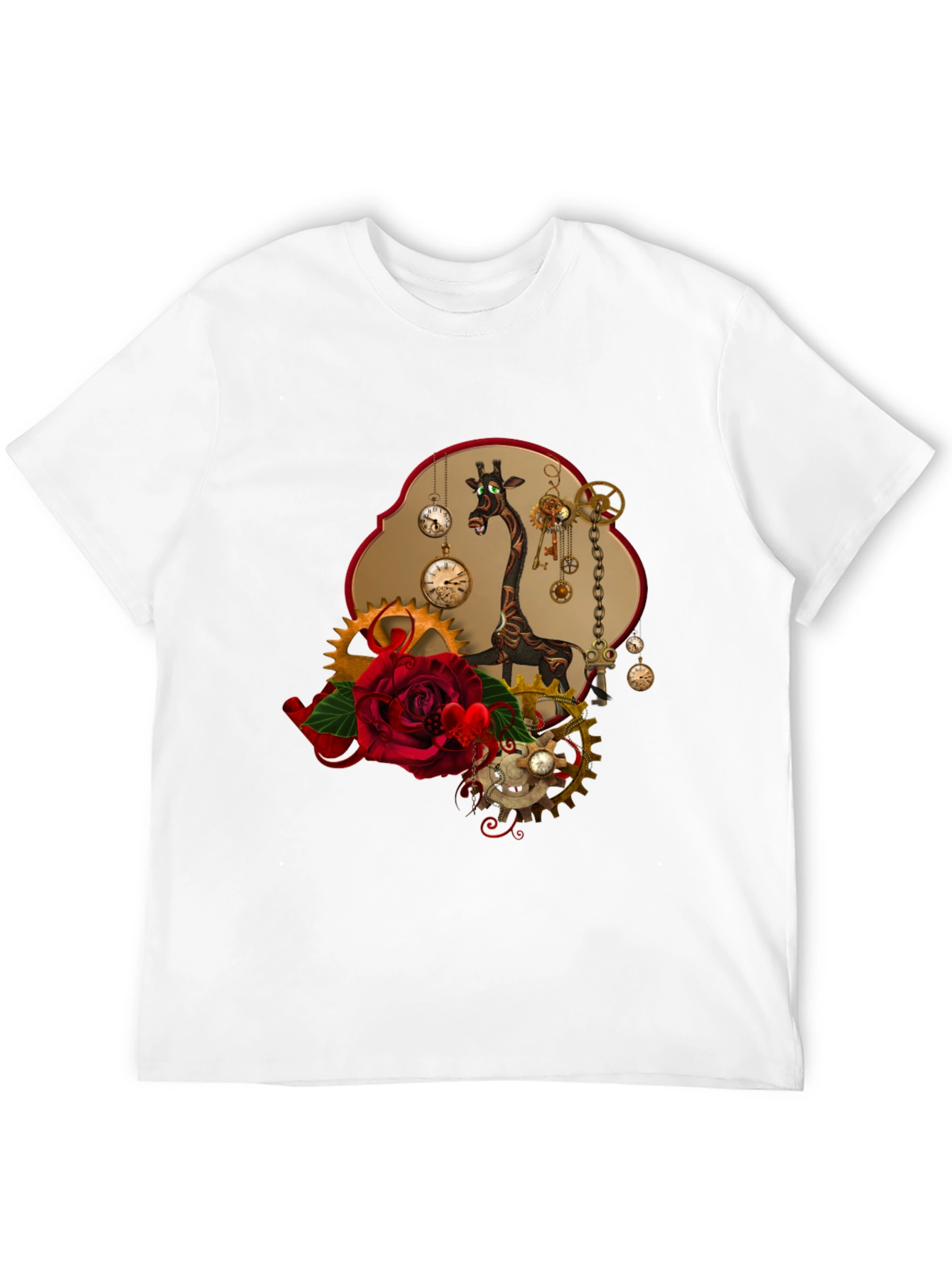 Steampunk Giraffe Rose T-Shirt