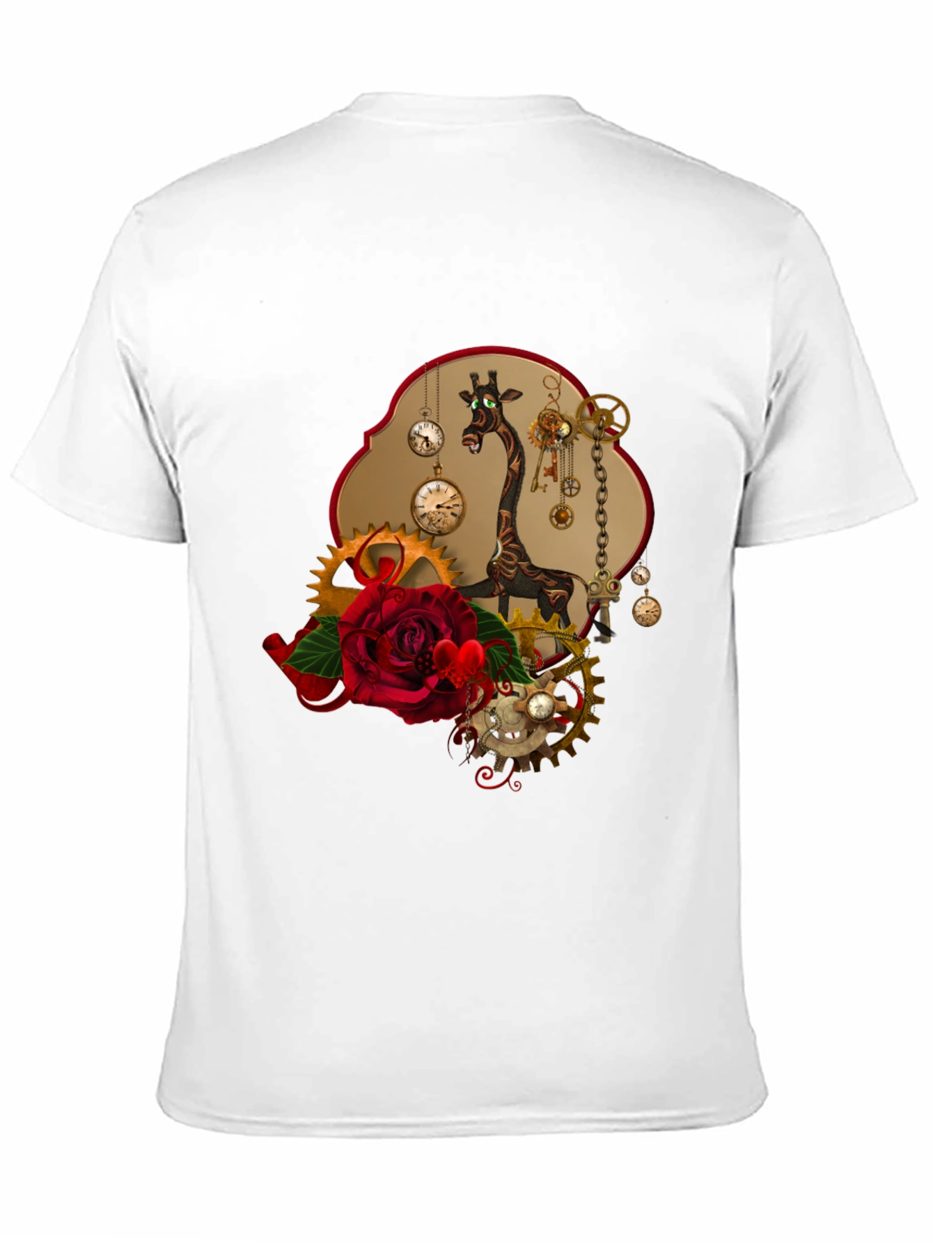 Steampunk Giraffe Rose T-Shirt