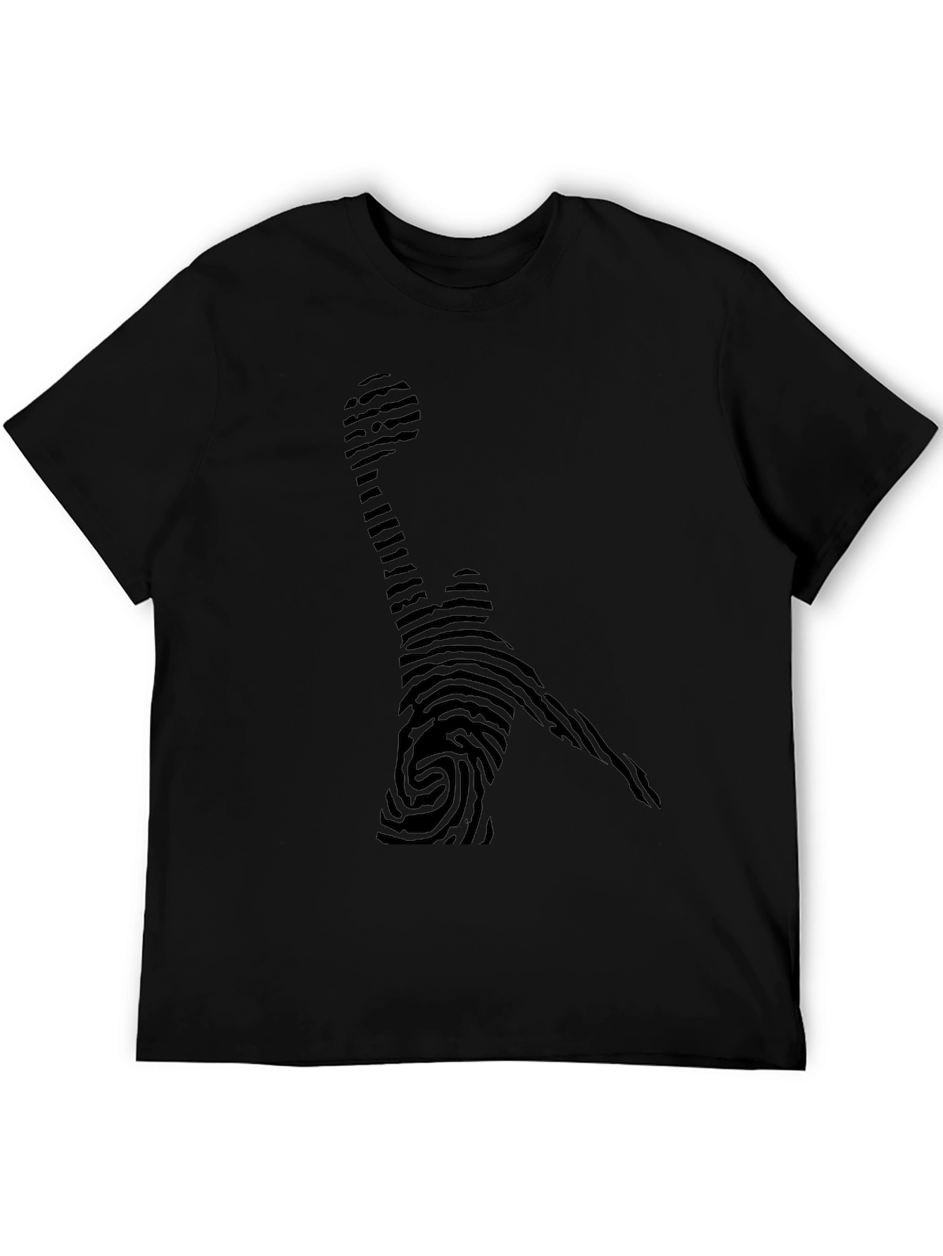 Fingerprint Basketball Player Black Tee
