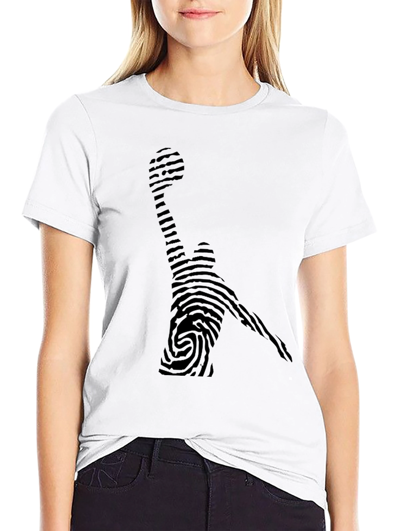 Fingerprint Basketball Player Black Tee