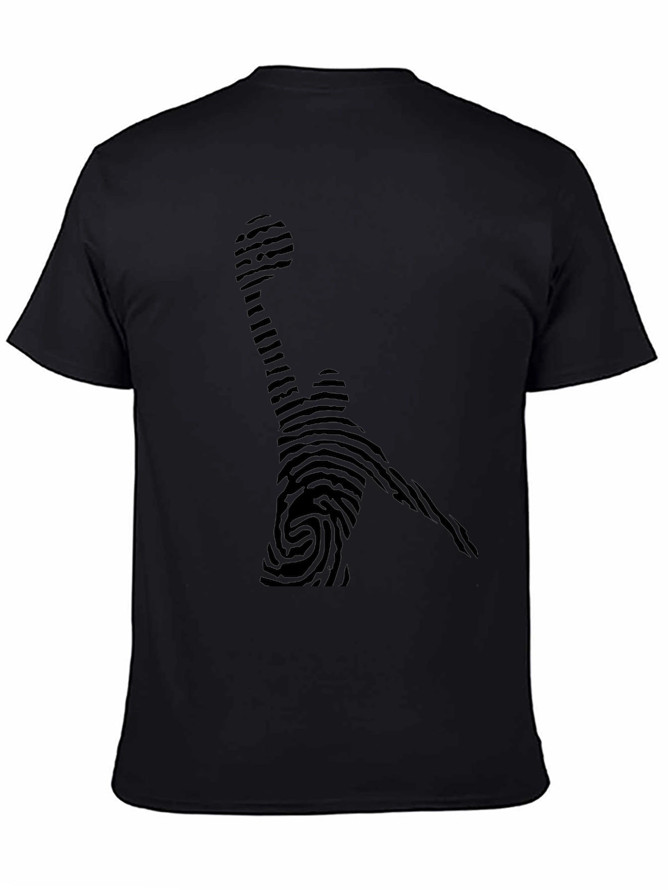 Fingerprint Basketball Player Black Tee