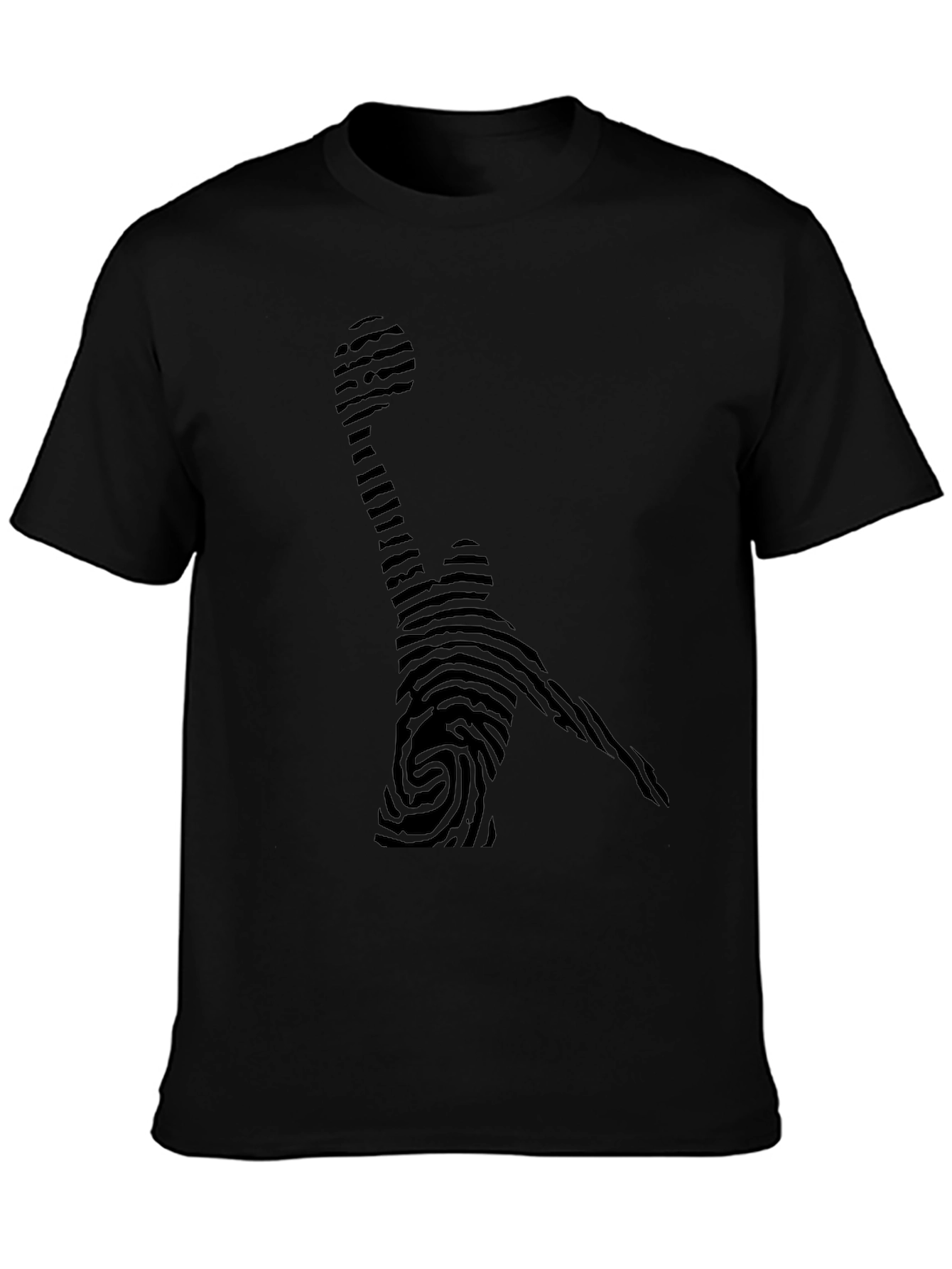 Fingerprint Basketball Player Black Tee