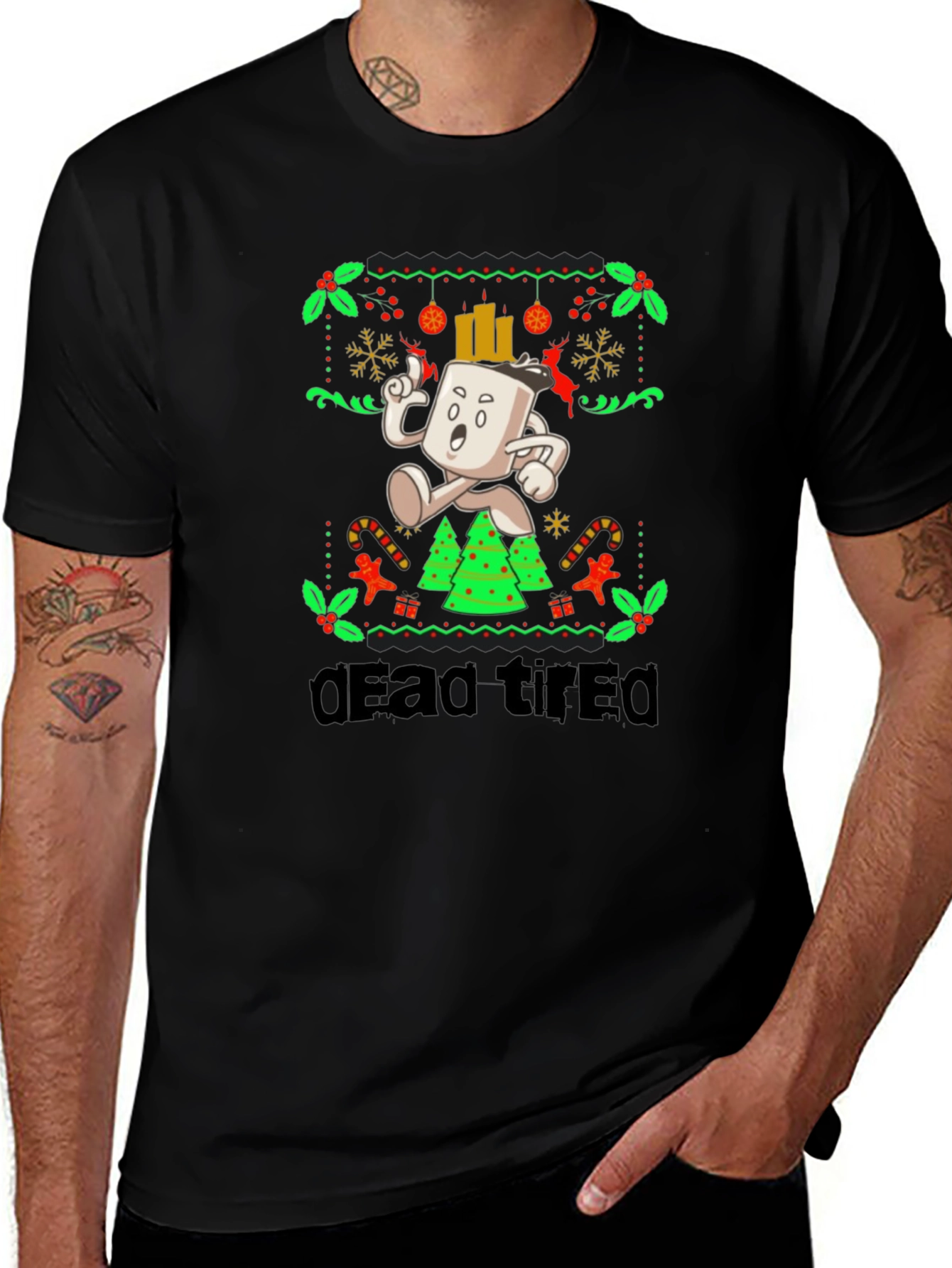 Dead Tired Holiday Graphic Tee