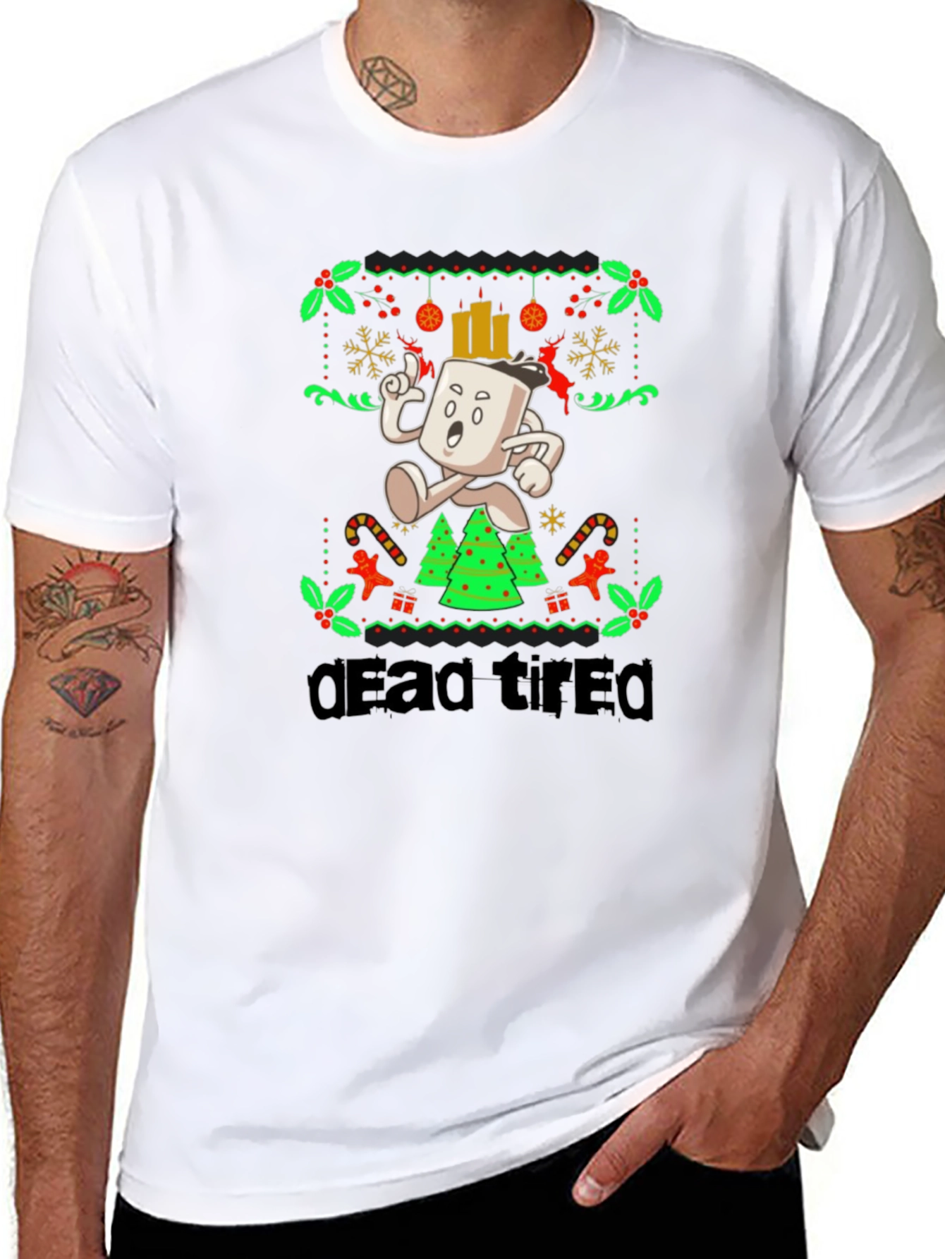 Dead Tired Holiday Graphic Tee