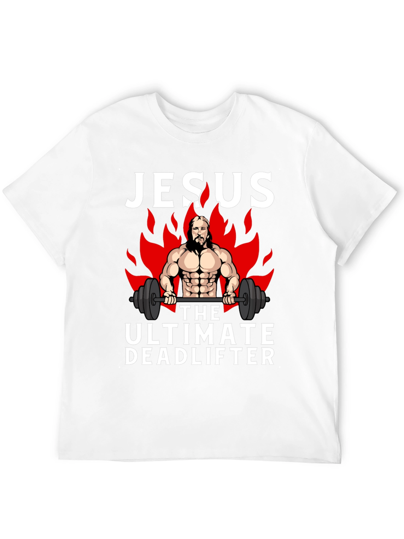 Jesus The Ultimate Deadlifter Black Graphic T-Shirt