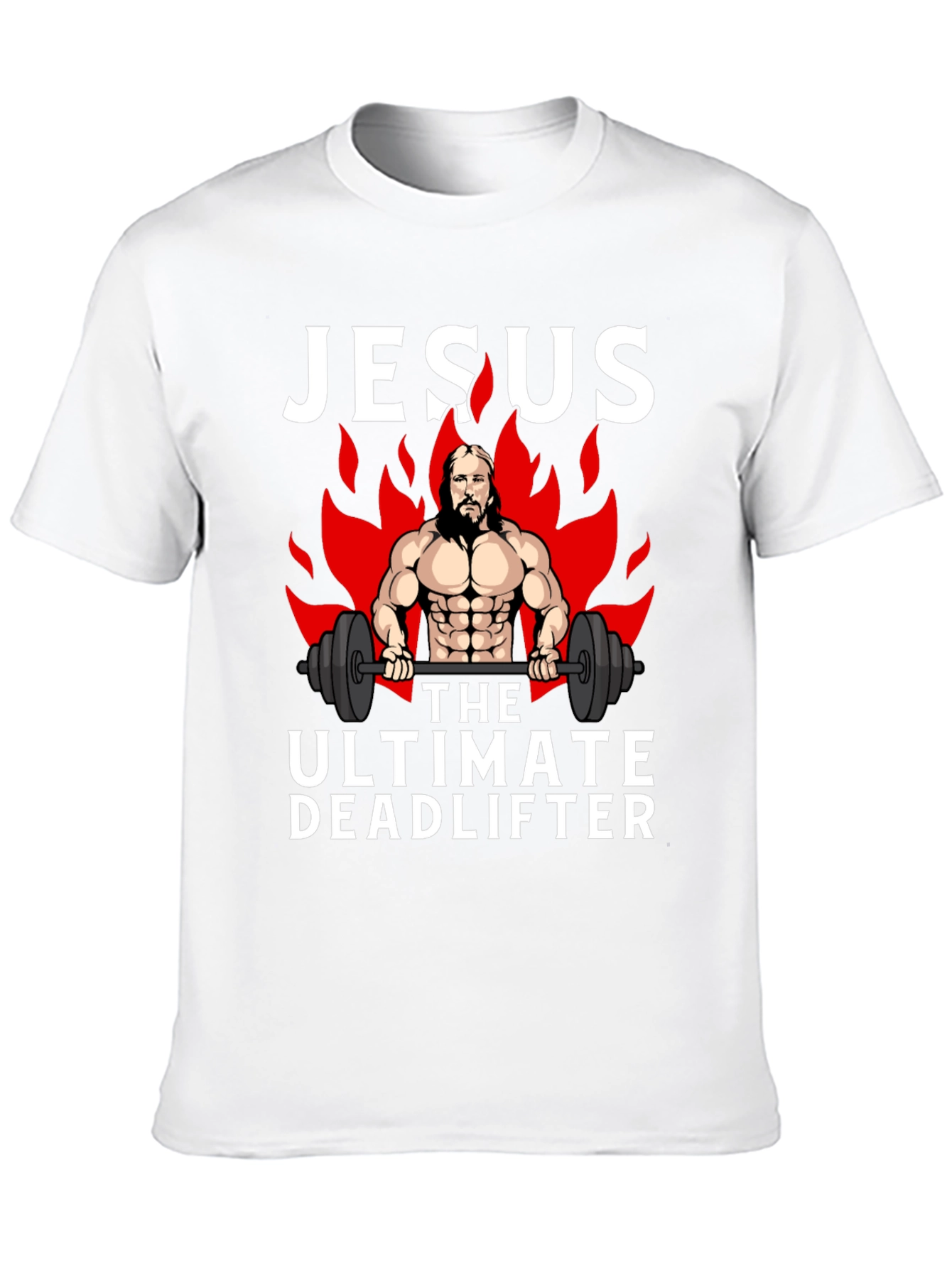 Jesus The Ultimate Deadlifter Black Graphic T-Shirt