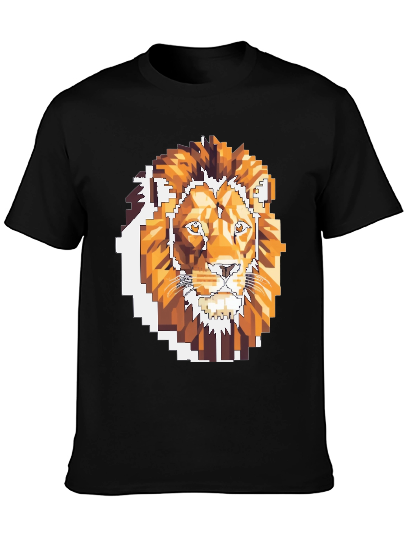 Pixelated Lion Graphic T-Shirt - Cool Gamer Tee