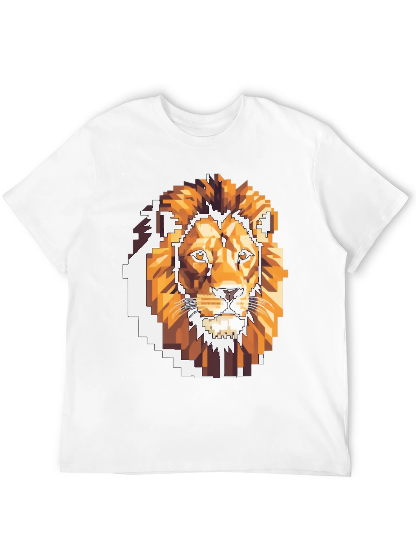 Pixelated Lion Graphic T-Shirt - Cool Gamer Tee