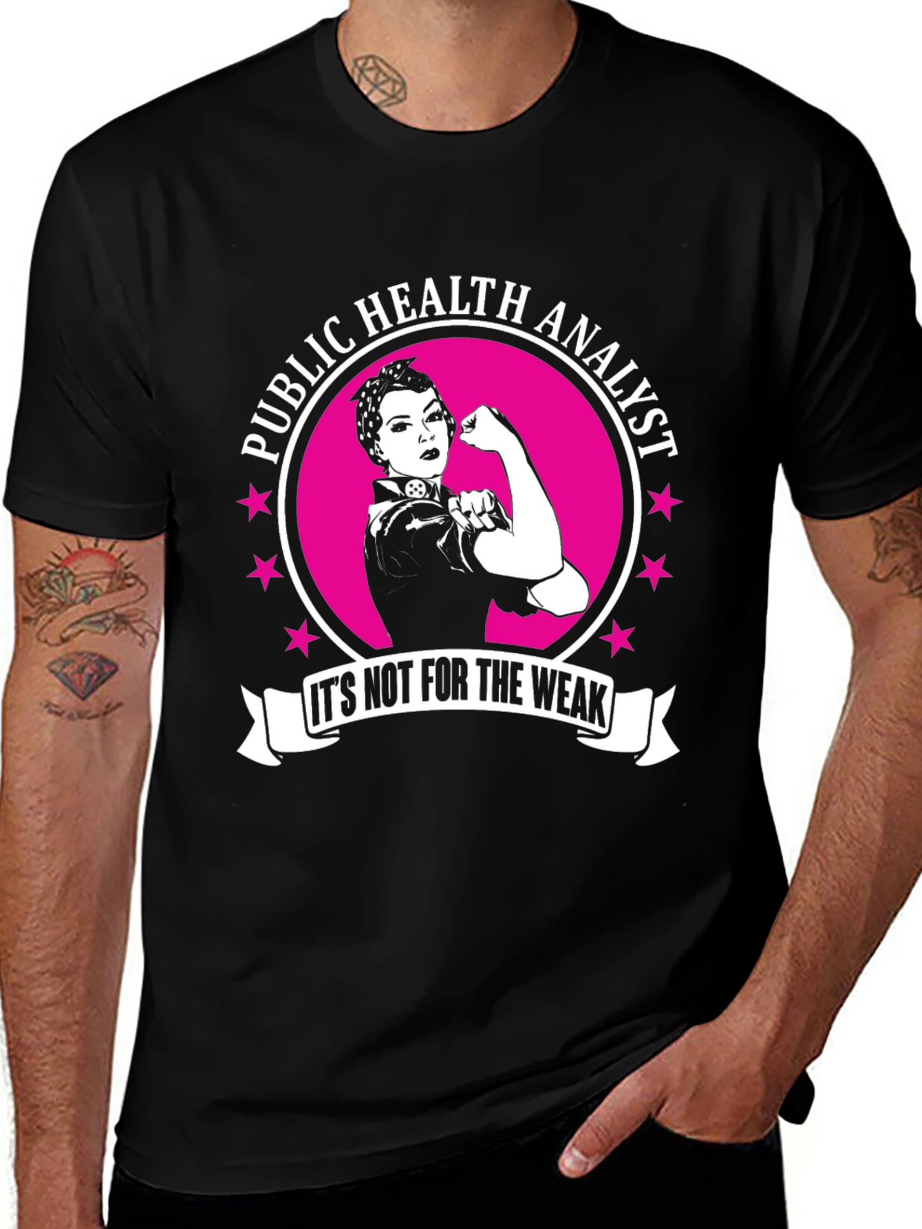 Public Health Analyst Strong Women Black T-Shirt