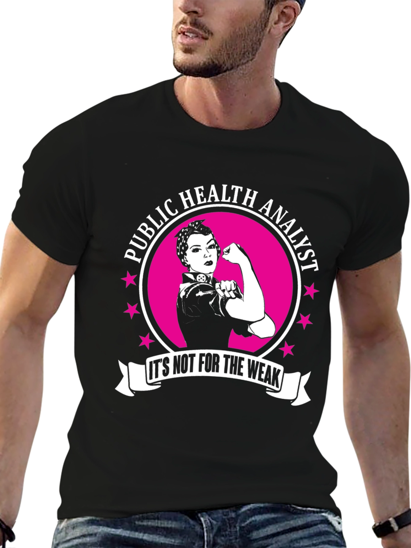 Public Health Analyst Strong Women Black T-Shirt