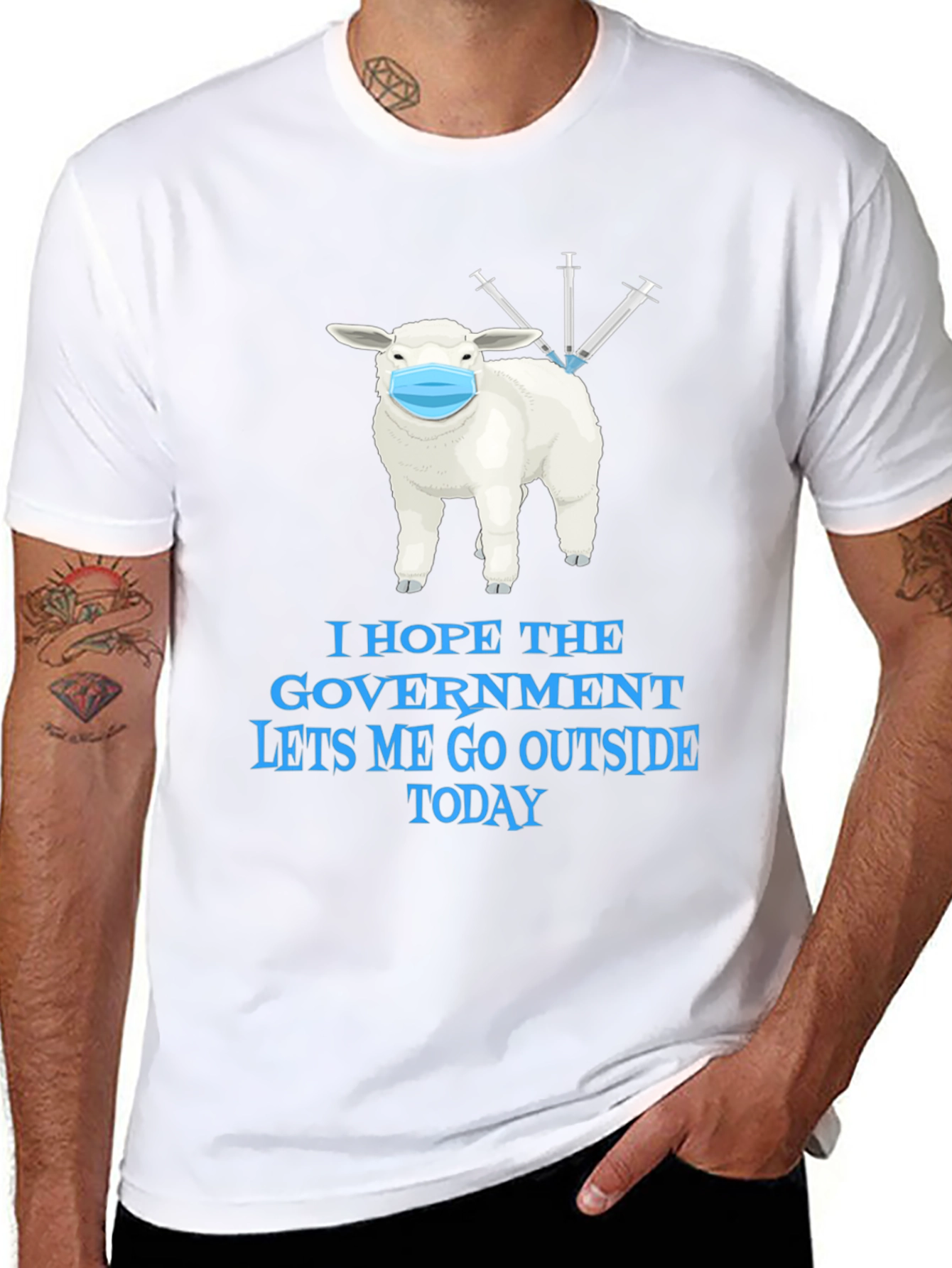 Vaccinated Sheep T-Shirt - Let Me Go Outside