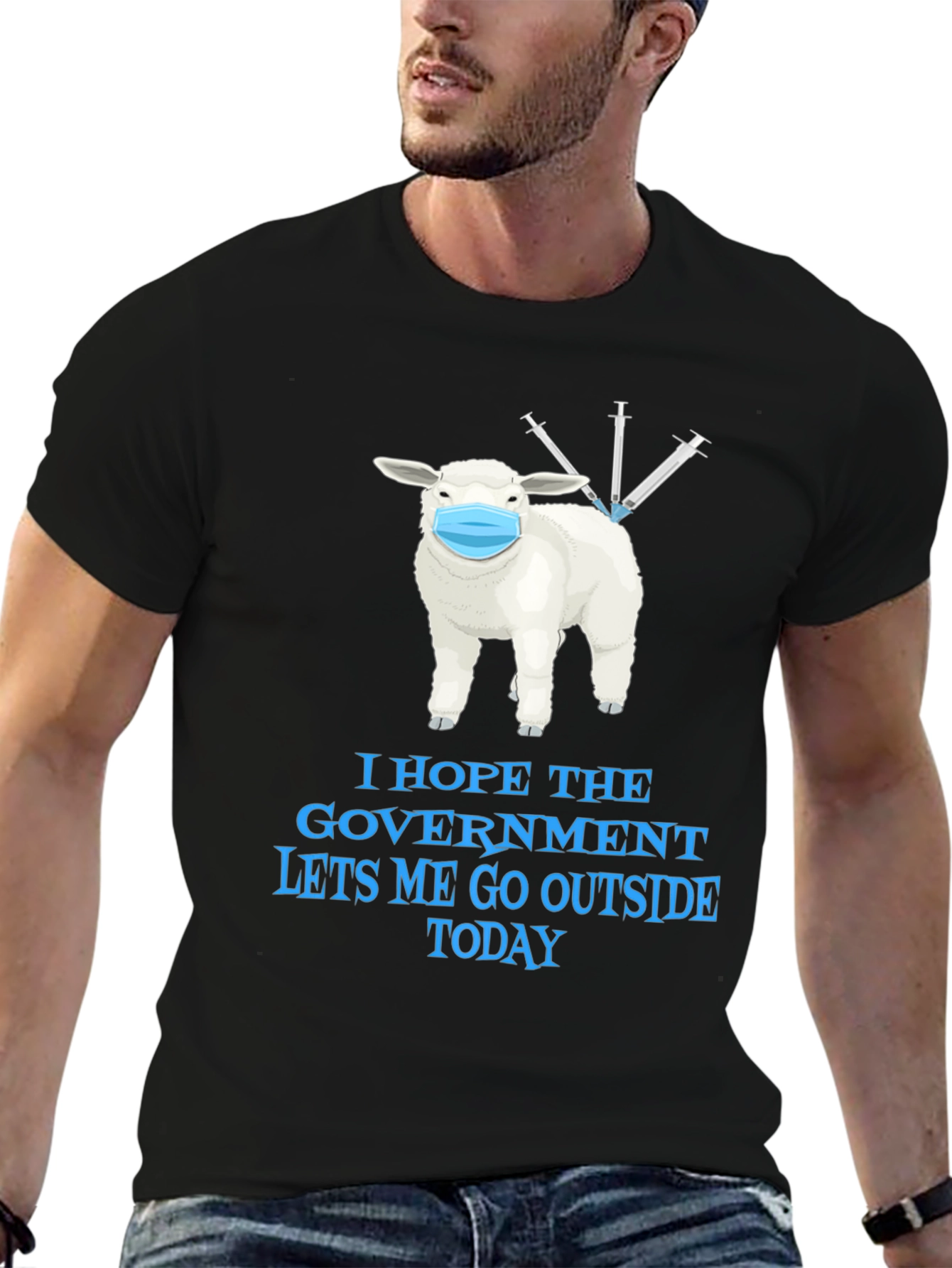 Vaccinated Sheep T-Shirt - Let Me Go Outside
